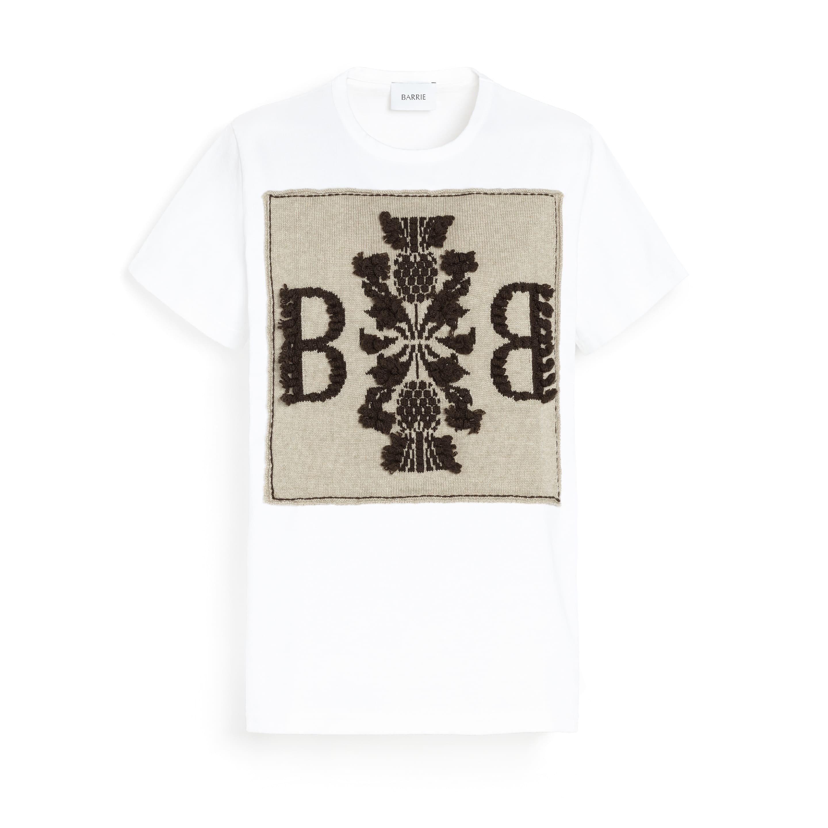 T-Shirt avec patch logo B en cachemire