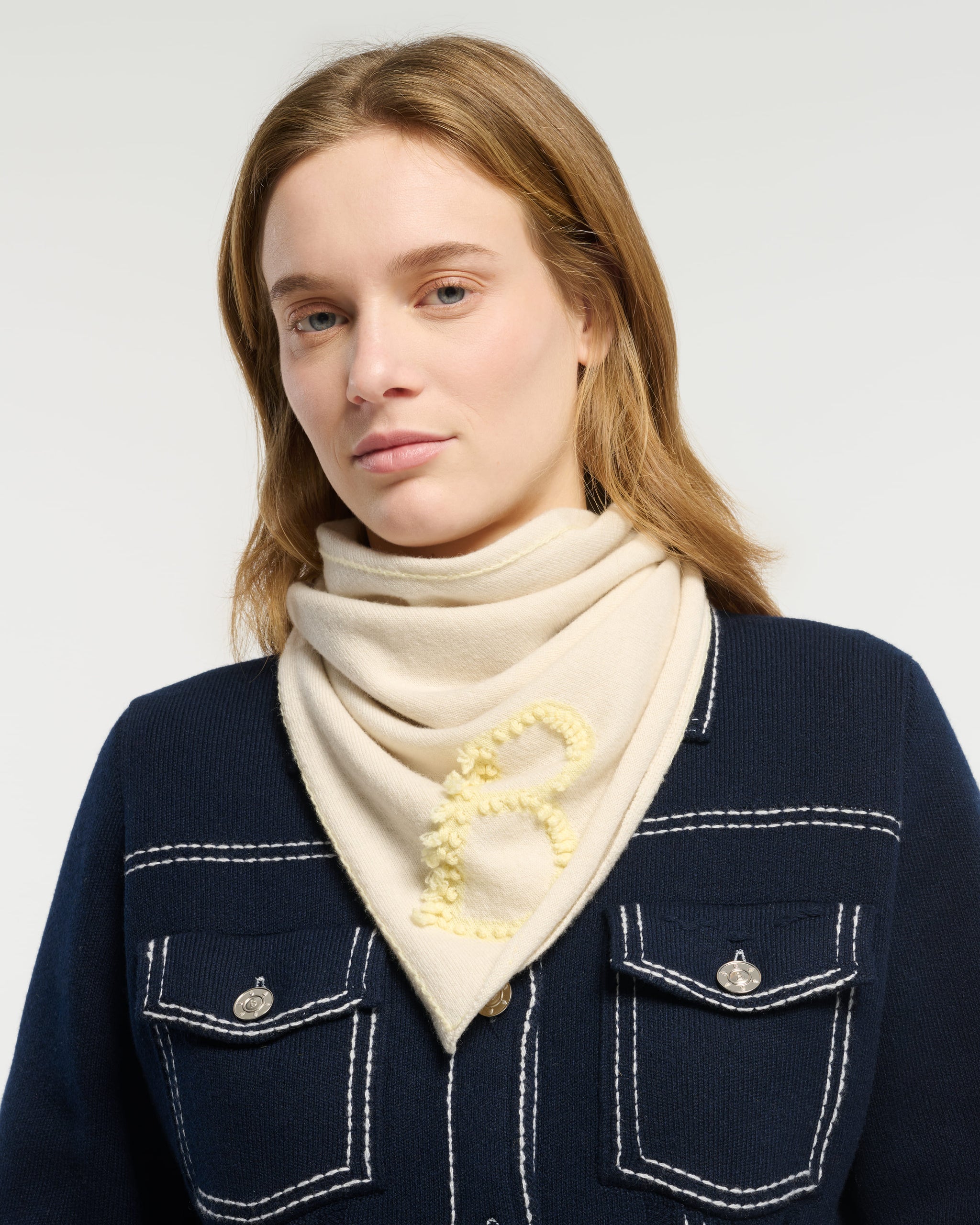 디테일 캐시미어 머플러 | Barrie - Barrie