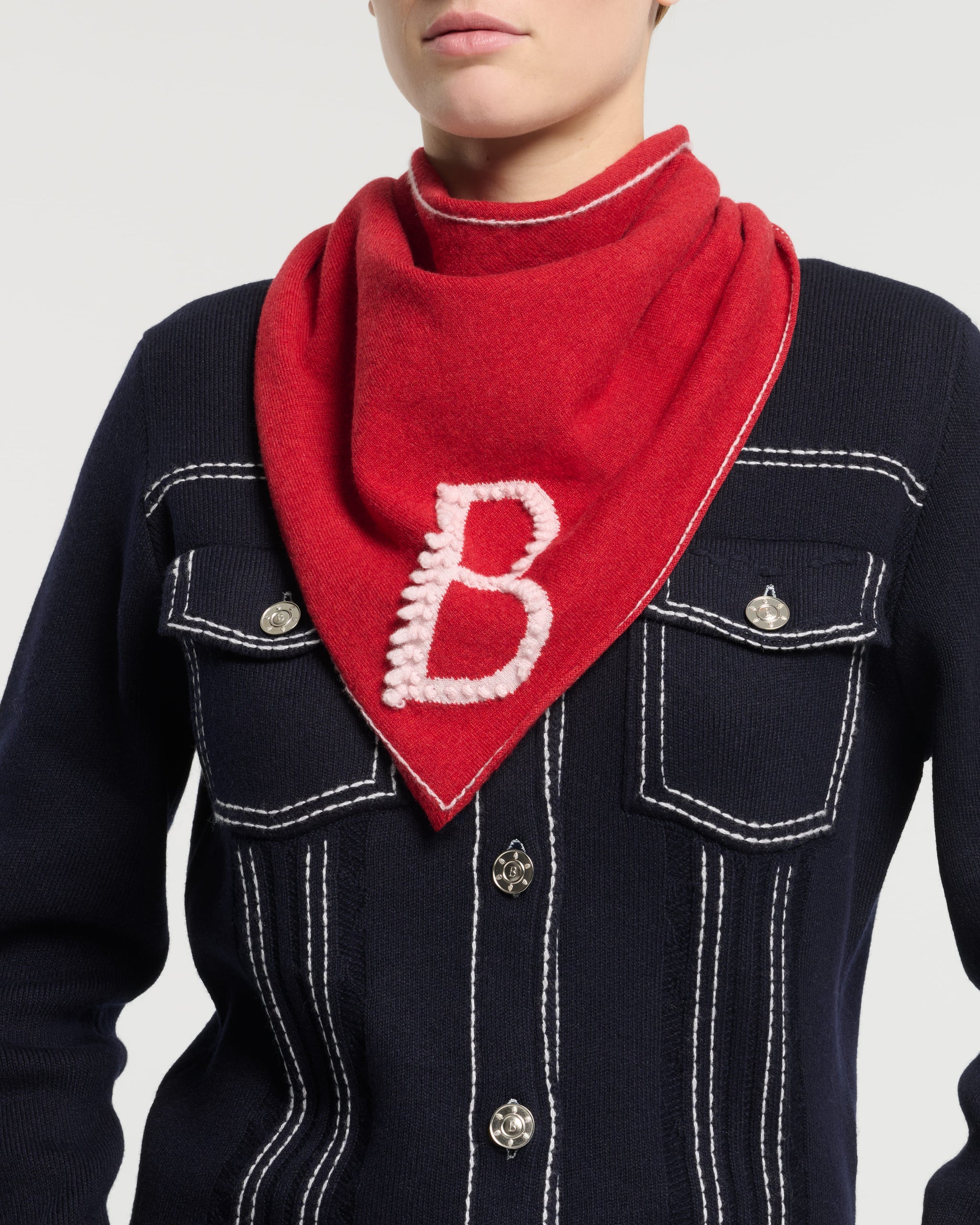 Cashmere scarf with details | Barrie - Barrie