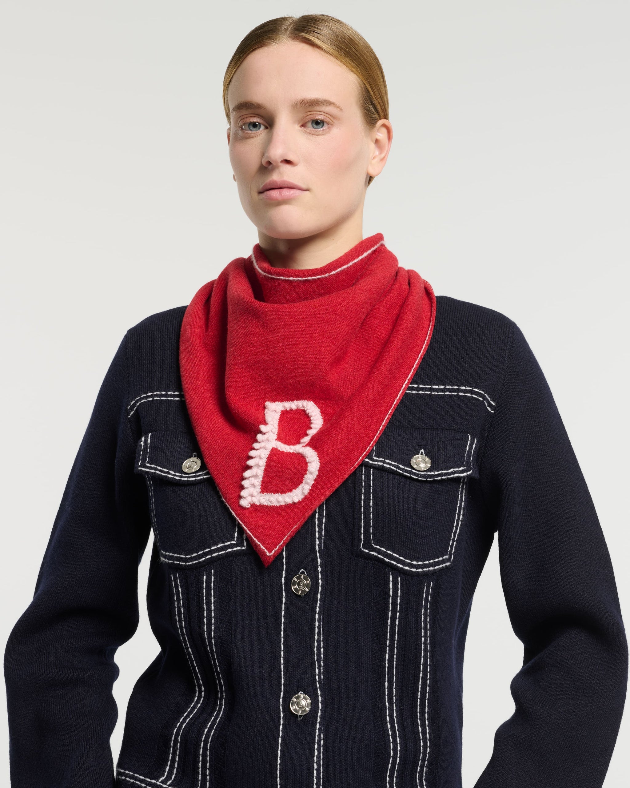 Cashmere scarf with details | Barrie - Barrie