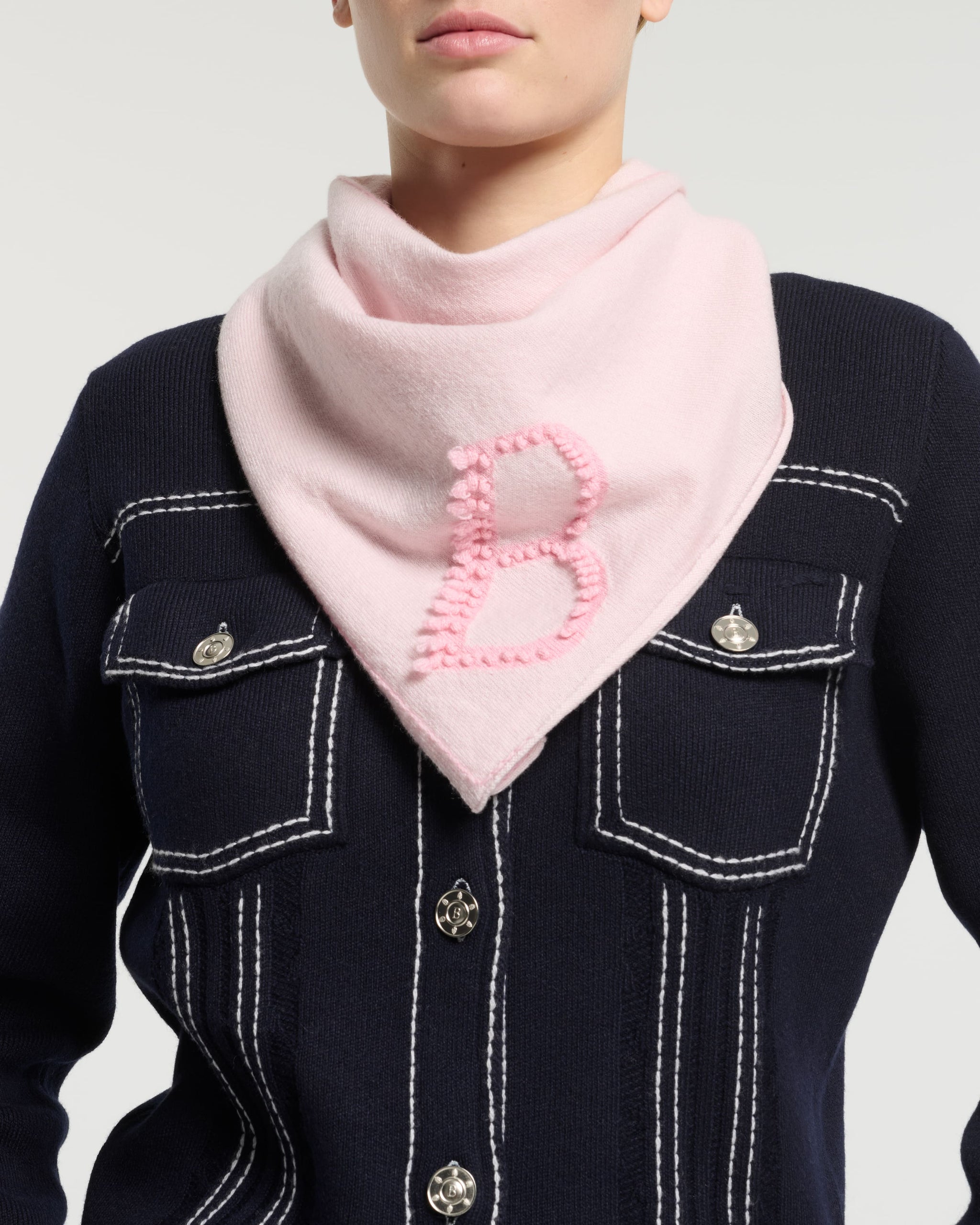 Cashmere scarf with details | Barrie - Barrie