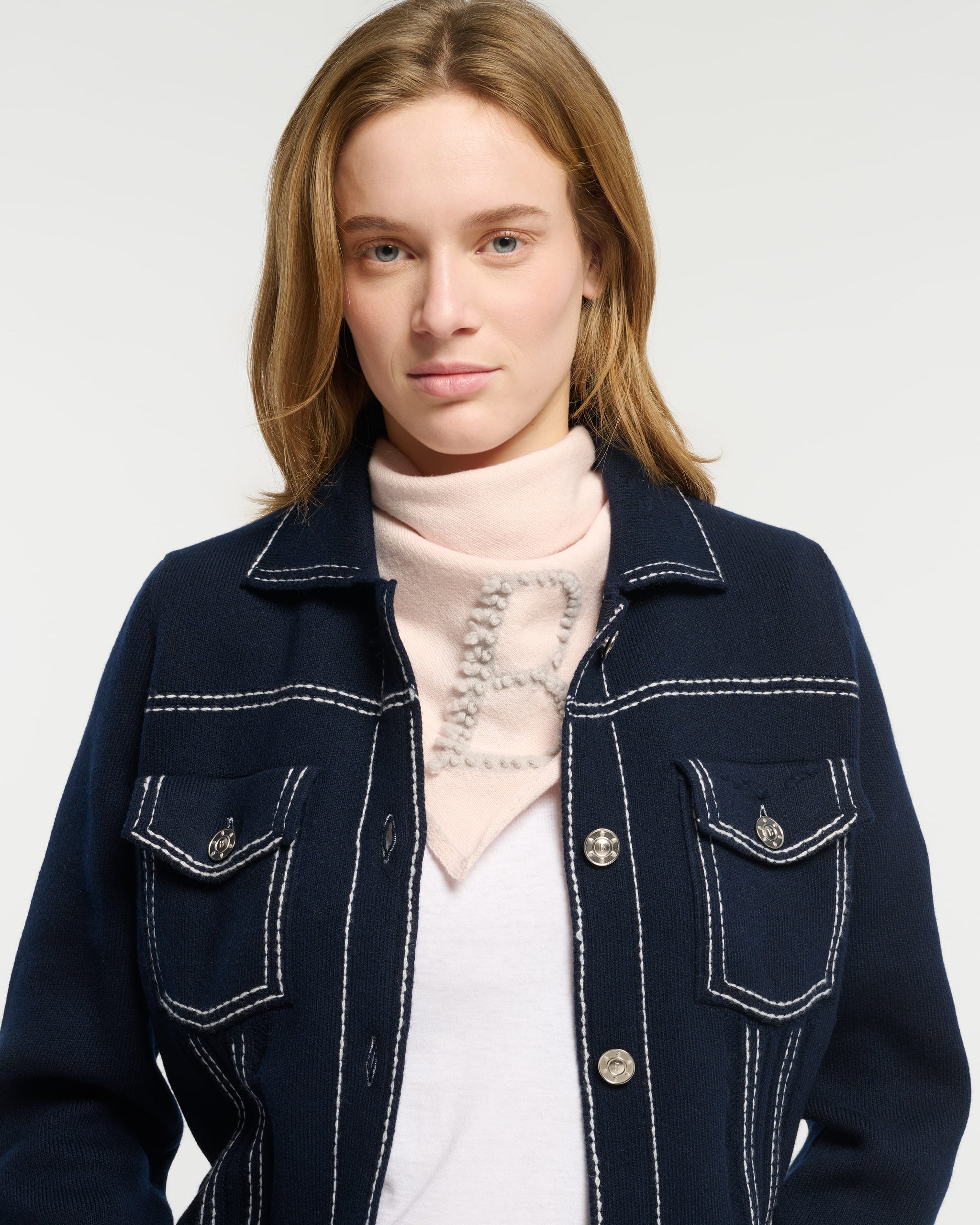 디테일 캐시미어 머플러 | Barrie - Barrie