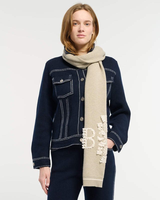 Cashmere scarf with 3D logo | Barrie - Barrie