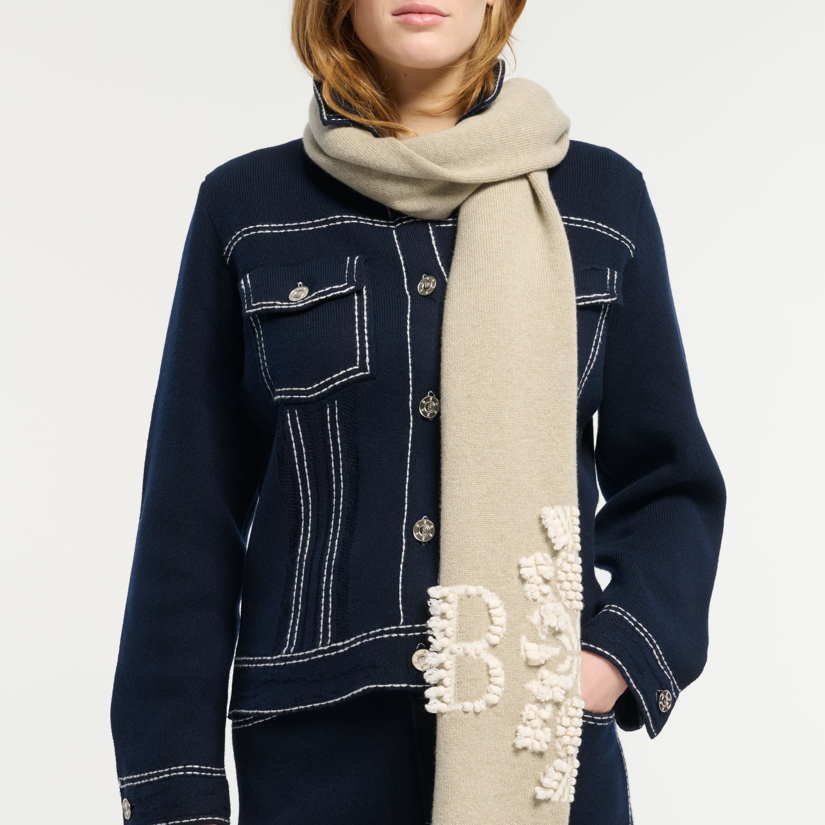 Echarpe en cachemire à logo 3D