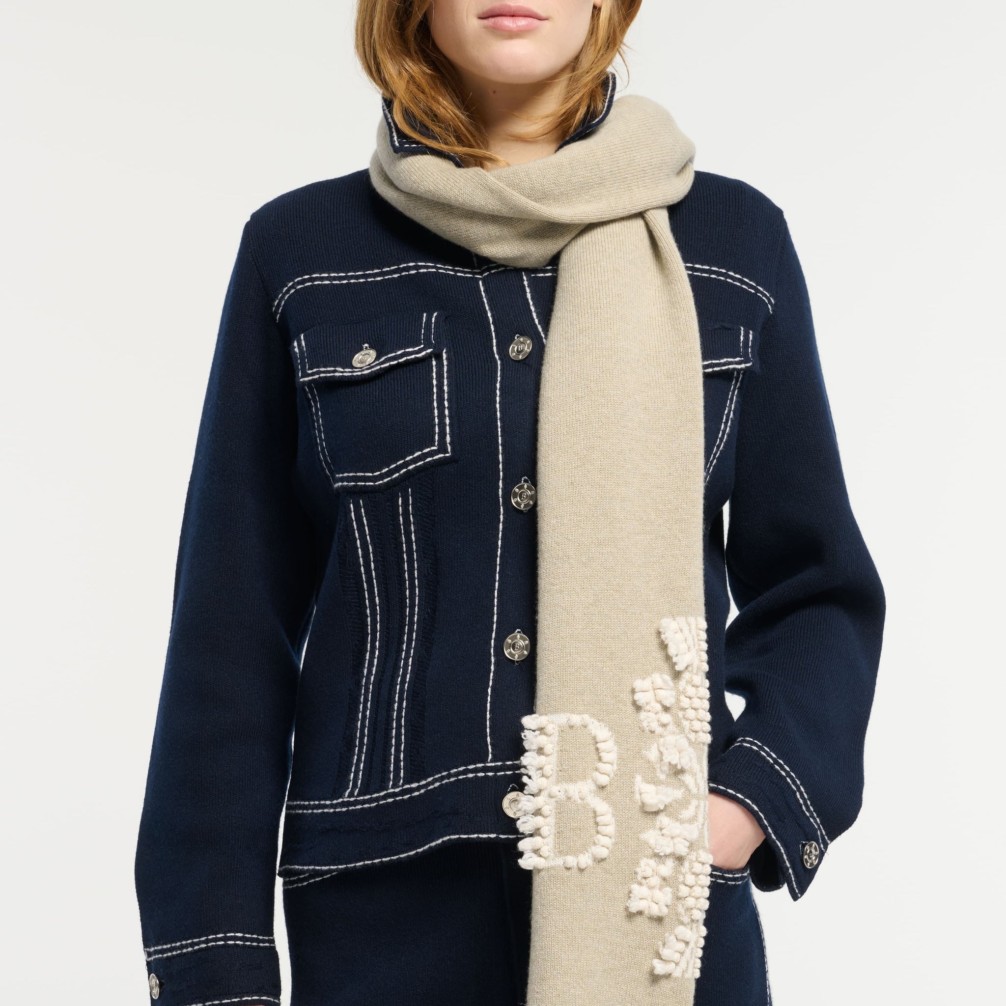 Echarpe en cachemire à logo 3D - Barrie