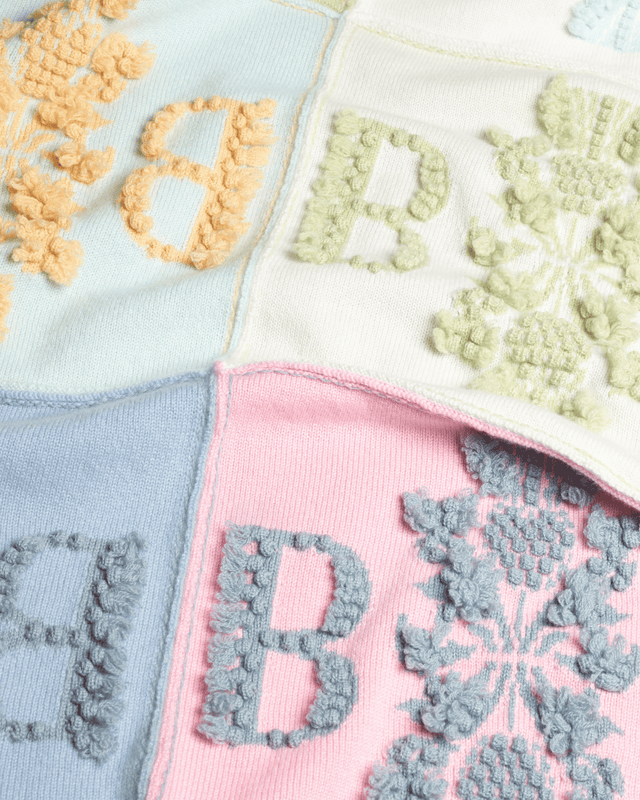 Couverture patchwork logo B en cachemire | Barrie - Barrie