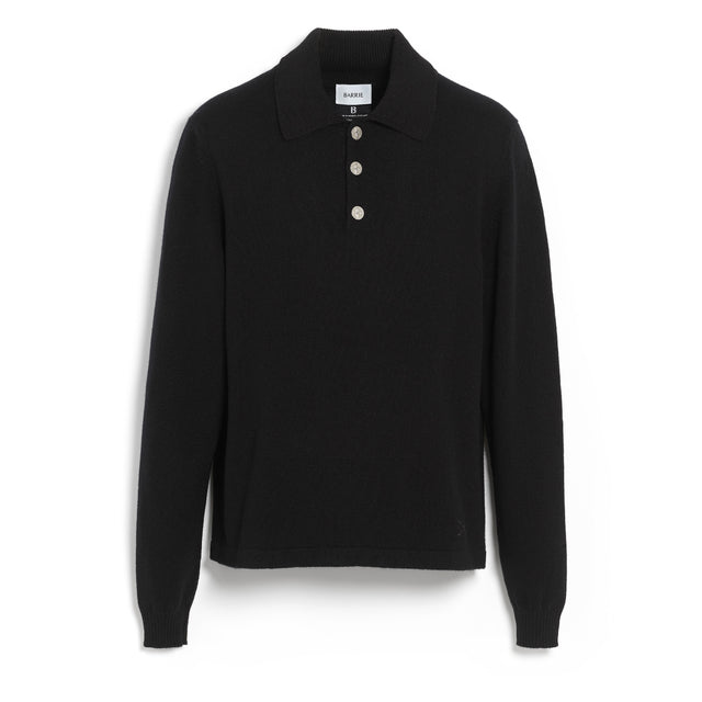 B Label polo-collar sweater in cashmere | Barrie - Barrie