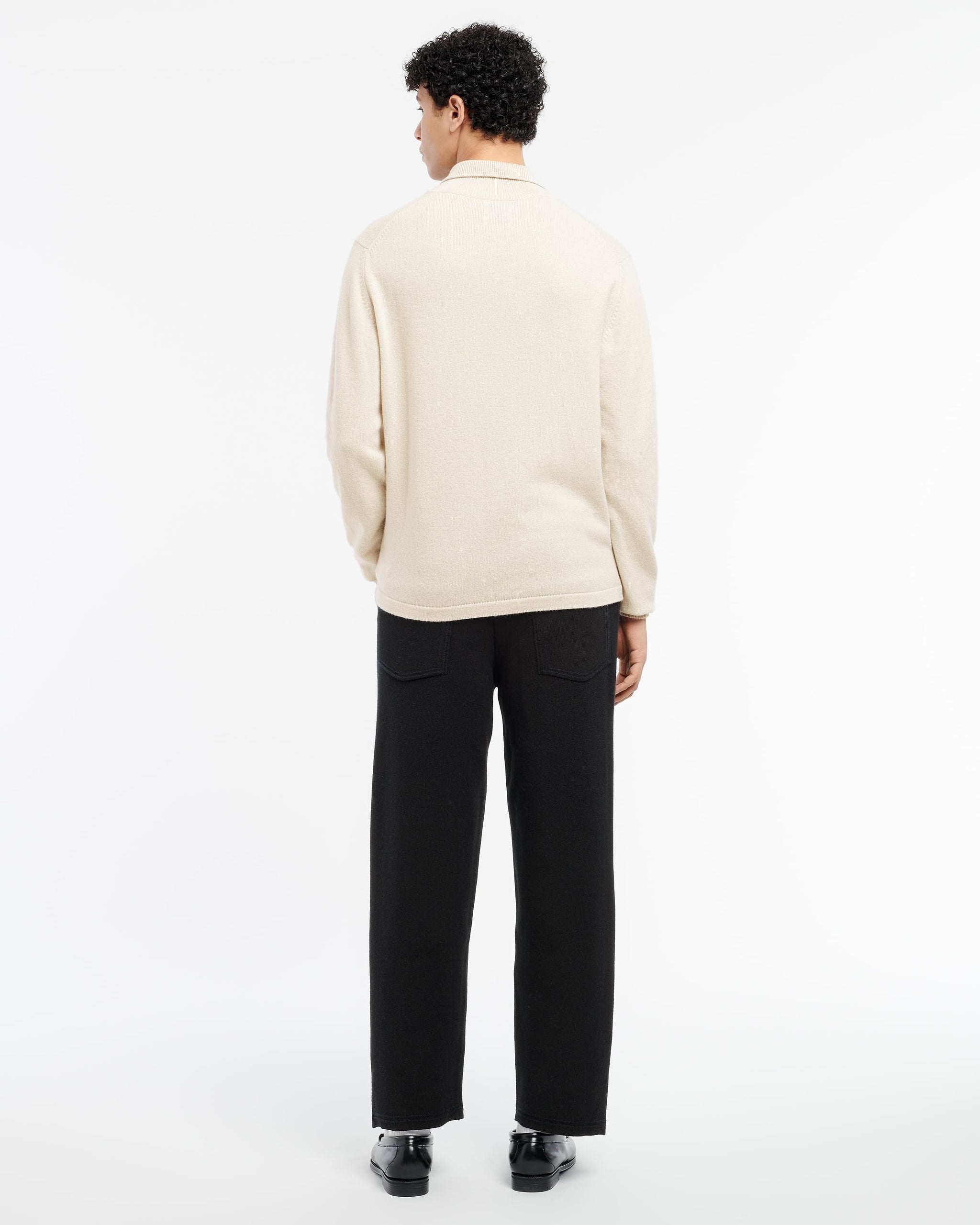 B Label polo-collar sweater in cashmere | Barrie - Barrie