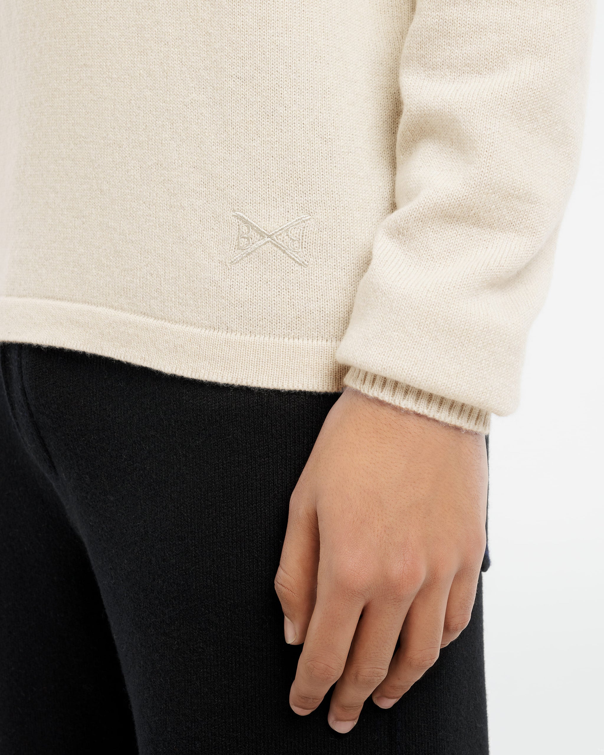 B Label polo-collar sweater in cashmere | Barrie - Barrie