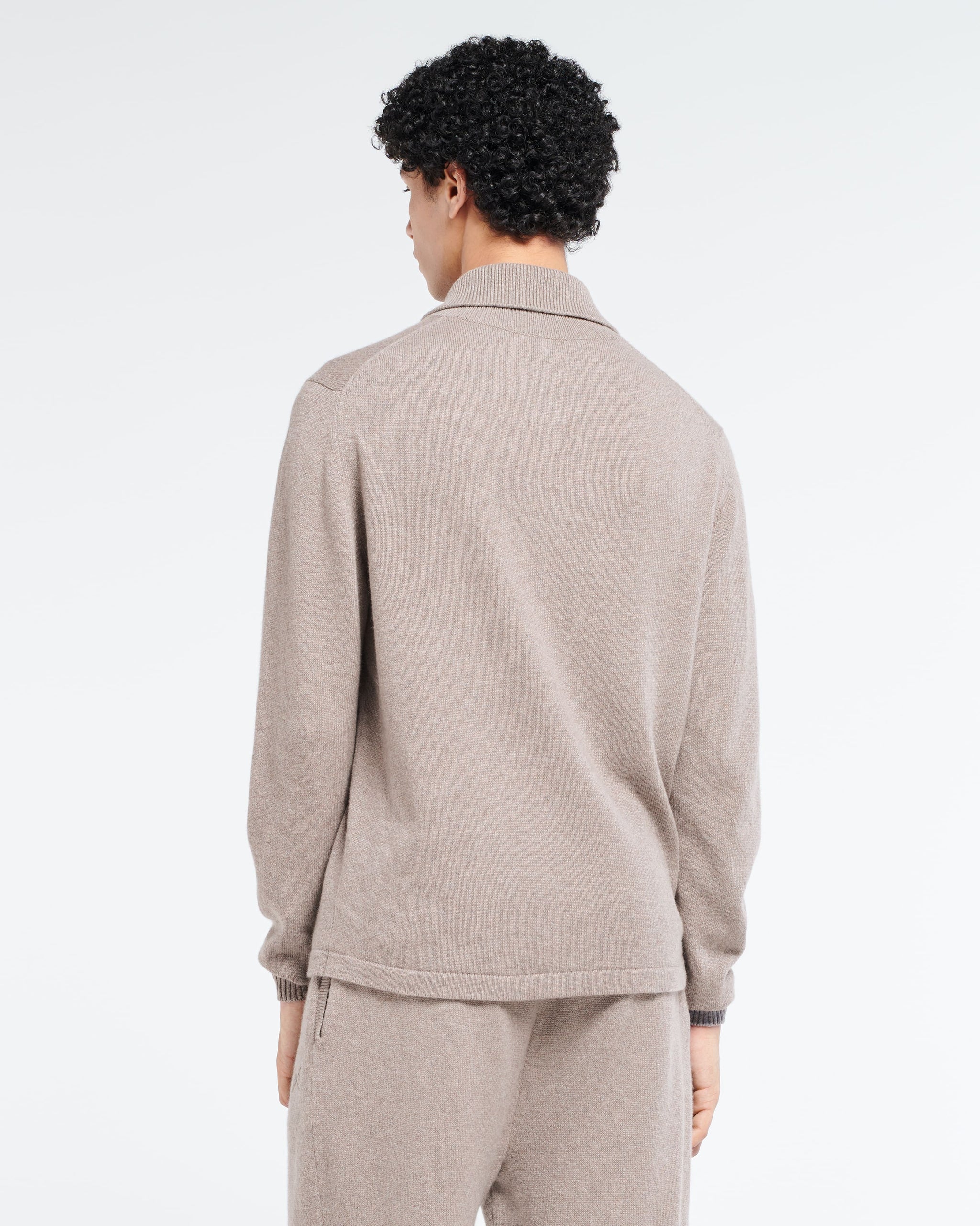 B Label polo-collar sweater in cashmere | Barrie - Barrie
