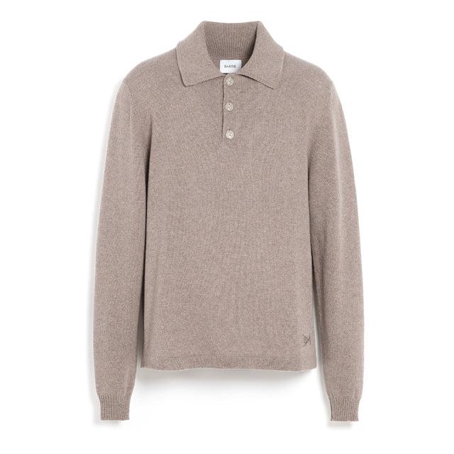 B Label polo-collar sweater in cashmere | Barrie - Barrie