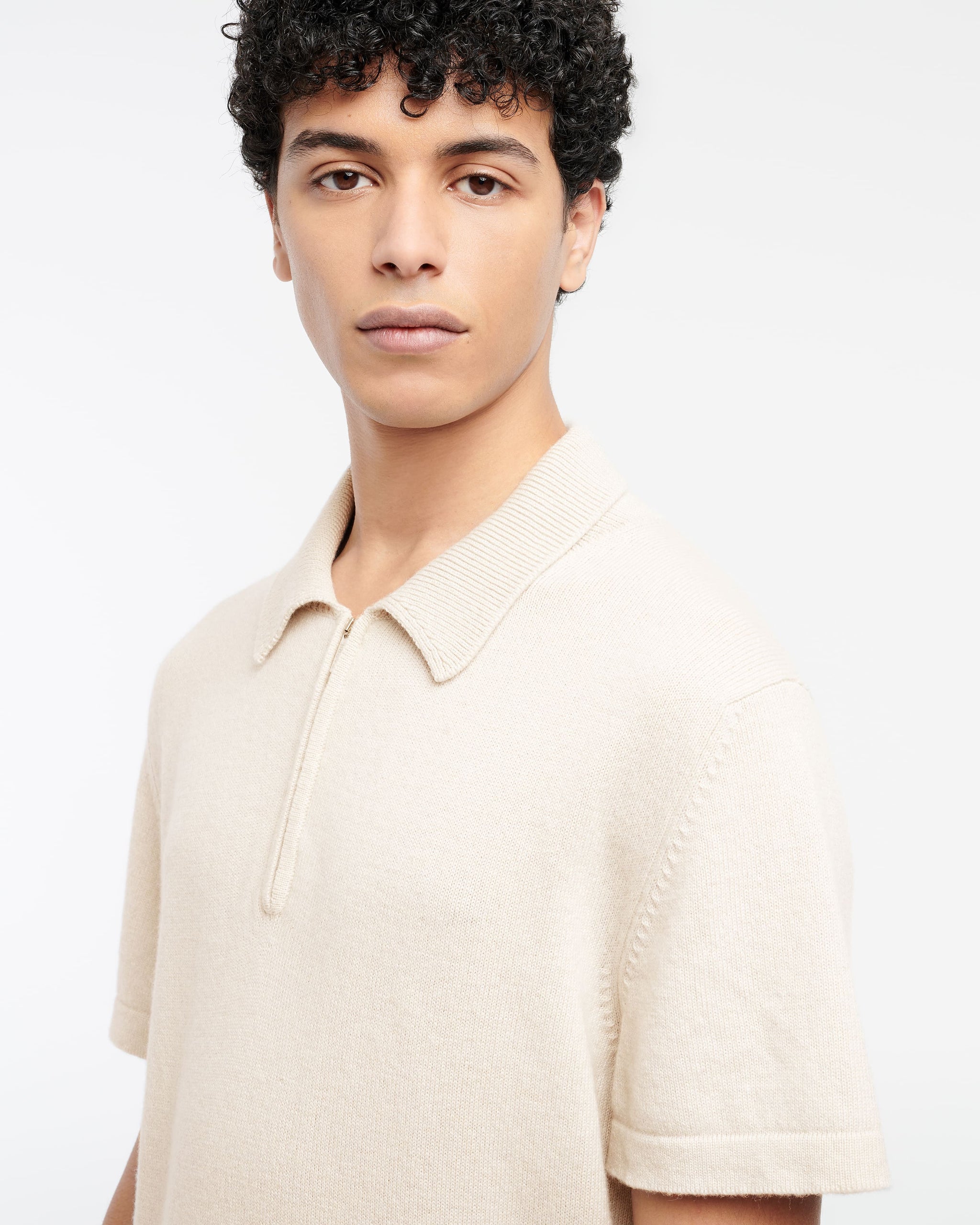 B Label cashmere zip-neck top | Barrie - Barrie