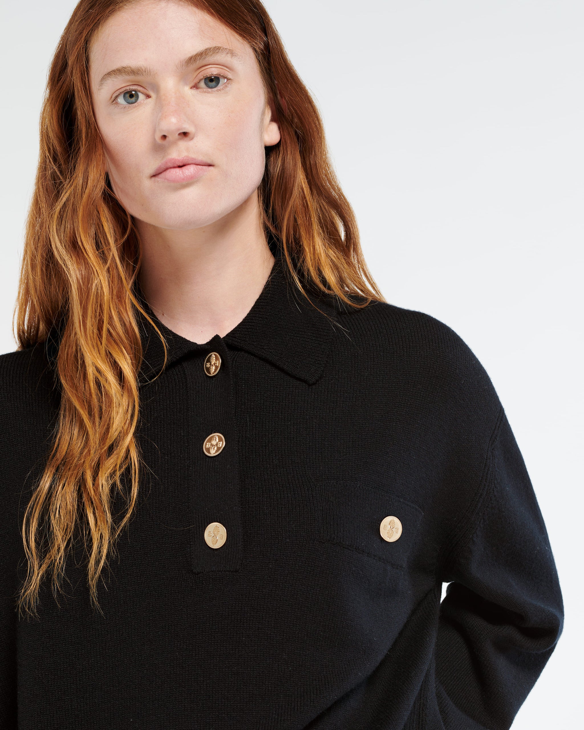 Cashmere polo collar jumper | Barrie - Barrie