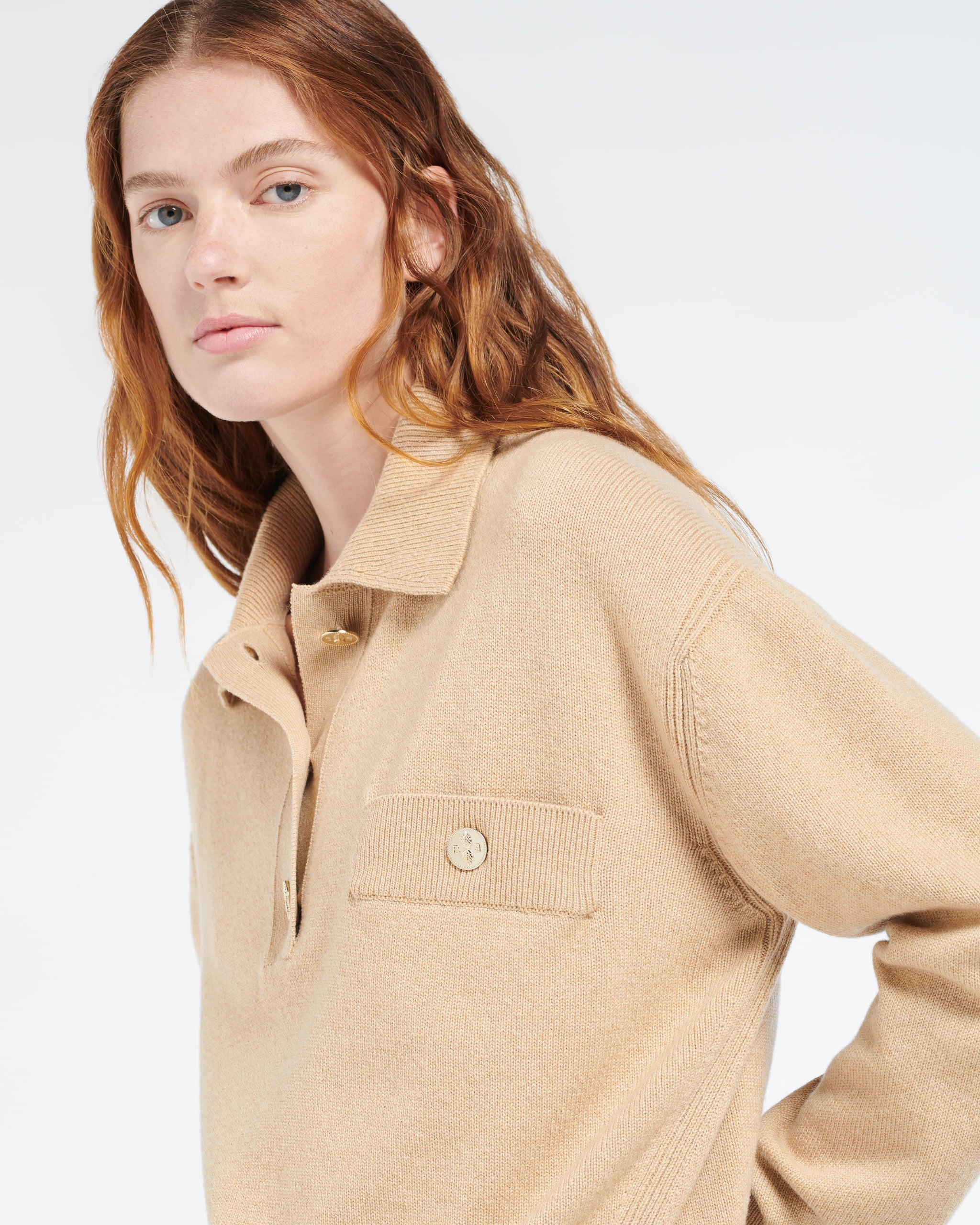 Cashmere polo collar jumper | Barrie - Barrie