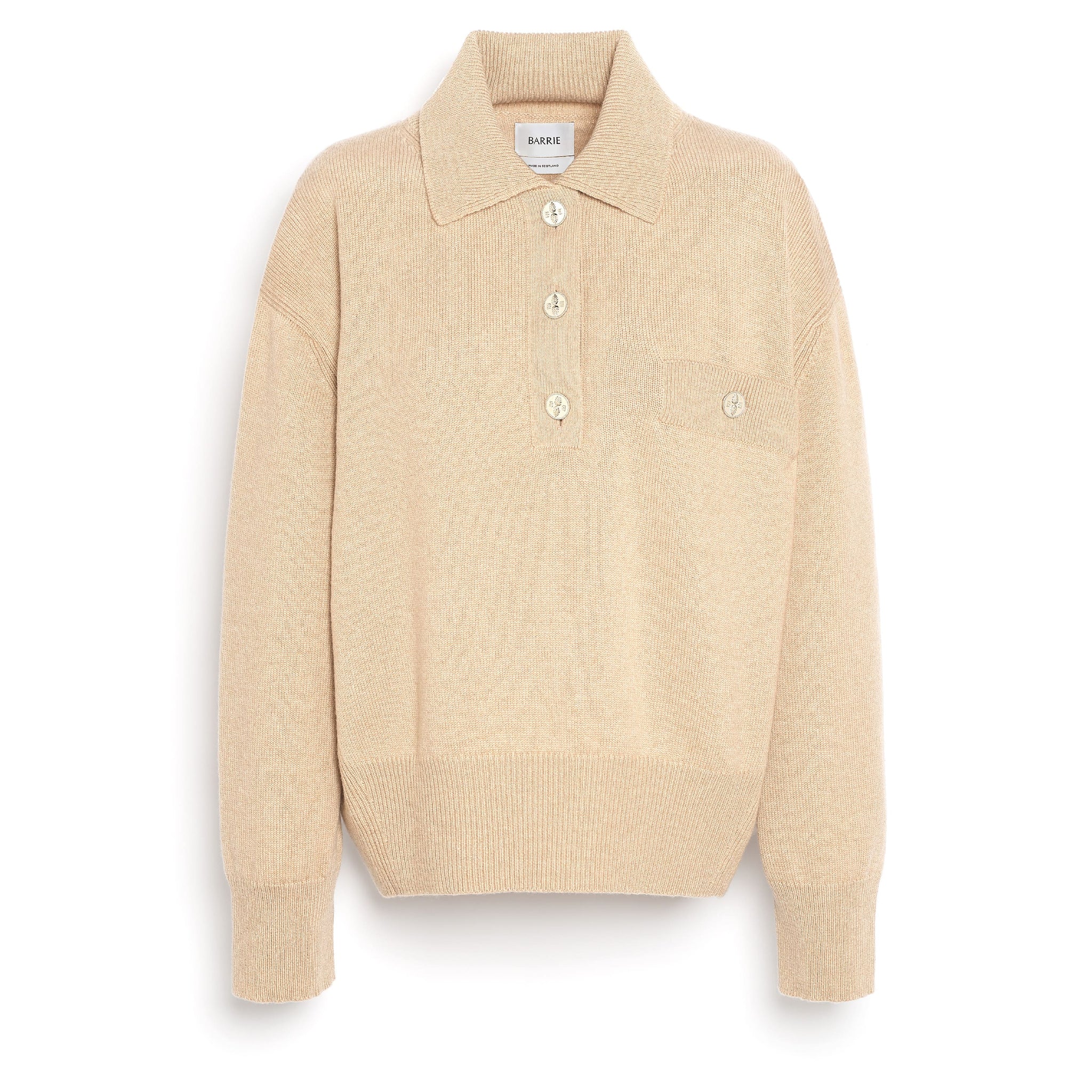 Cashmere polo collar jumper | Barrie - Barrie