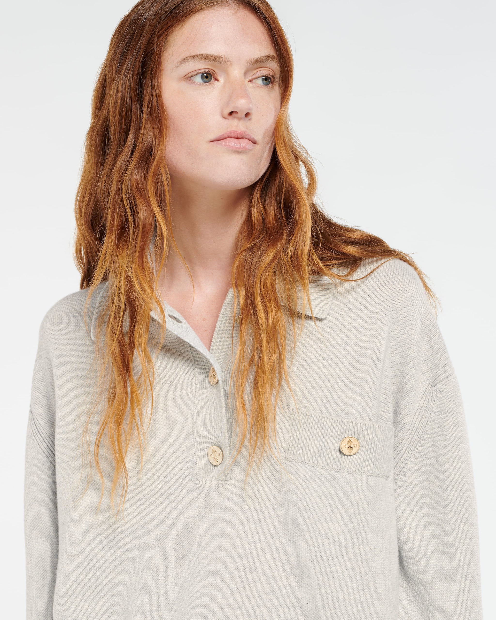 Cashmere polo collar jumper | Barrie - Barrie
