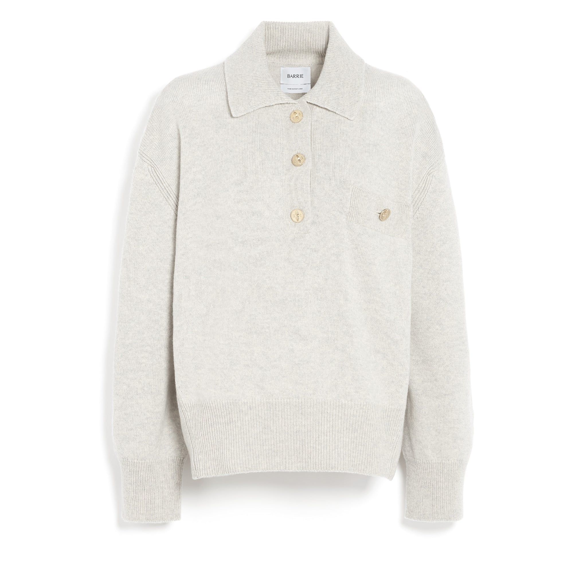Cashmere polo collar jumper | Barrie - Barrie
