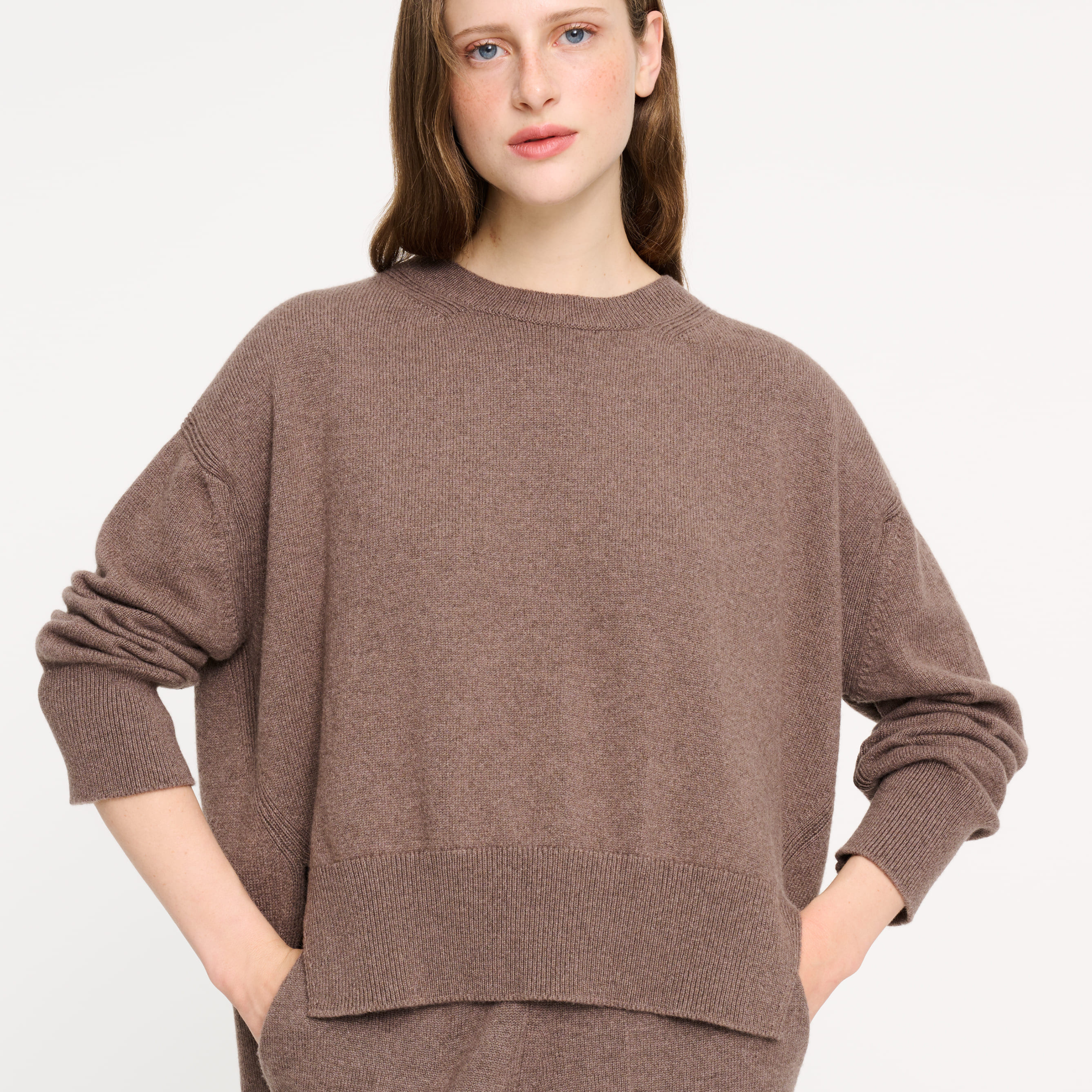 Pull col rond oversize en cachemire