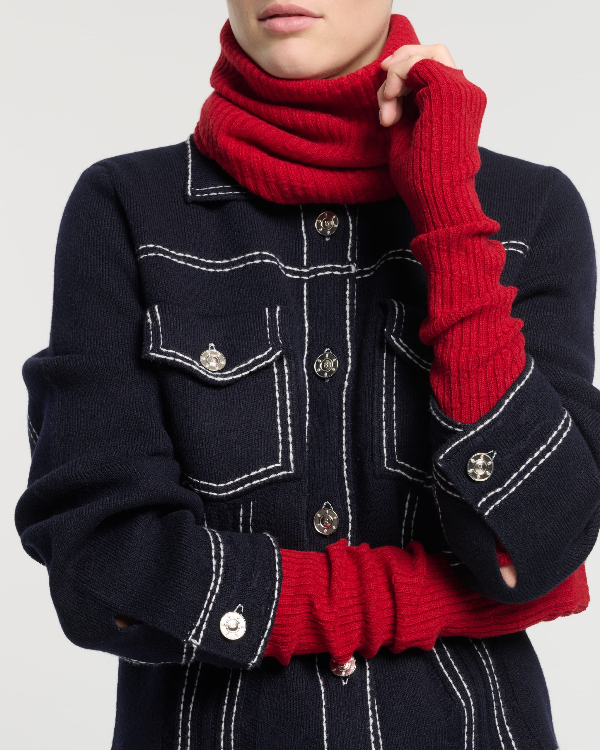 Long cashmere fingerless gloves | Barrie - Barrie