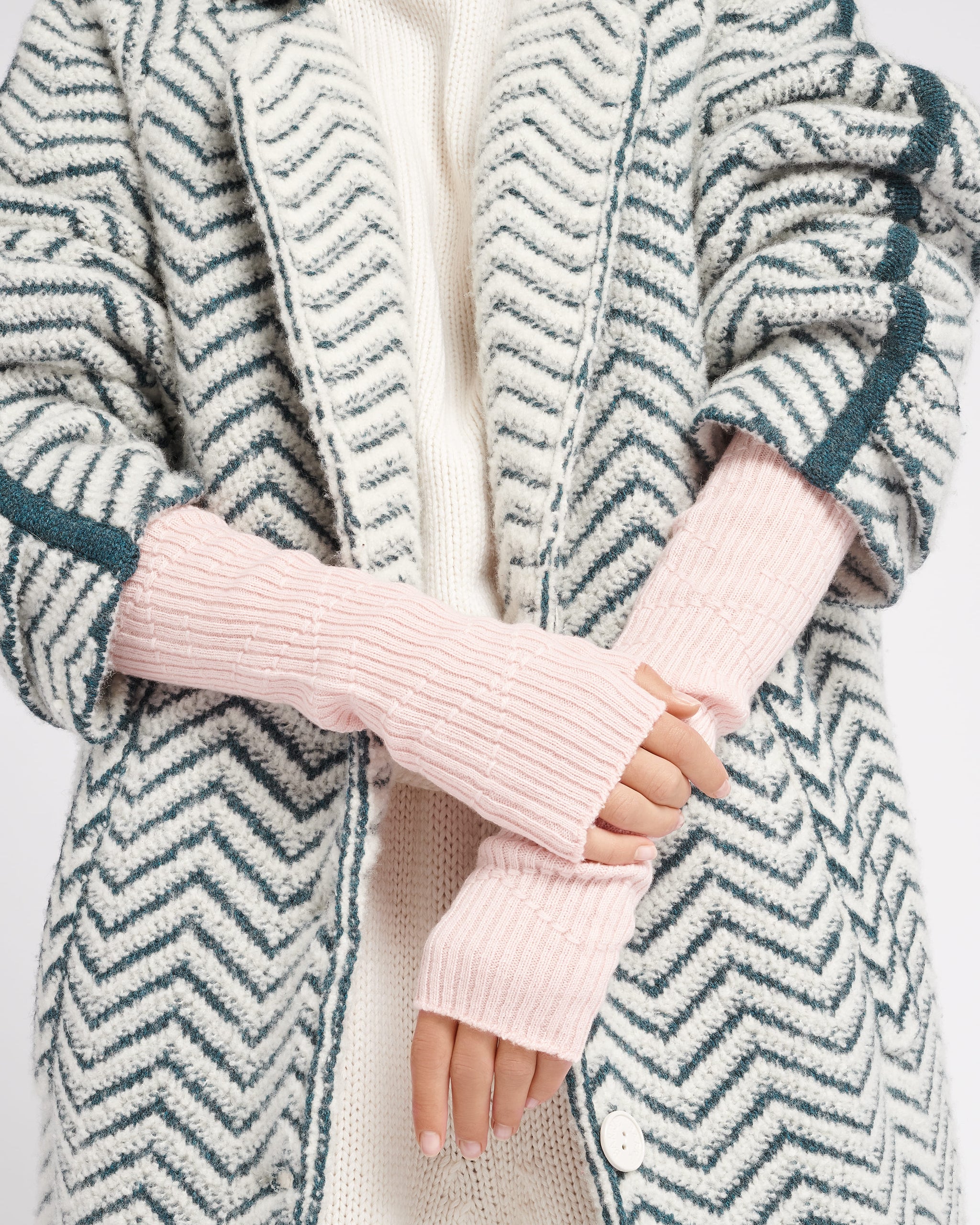 Long cashmere fingerless gloves | Barrie - Barrie