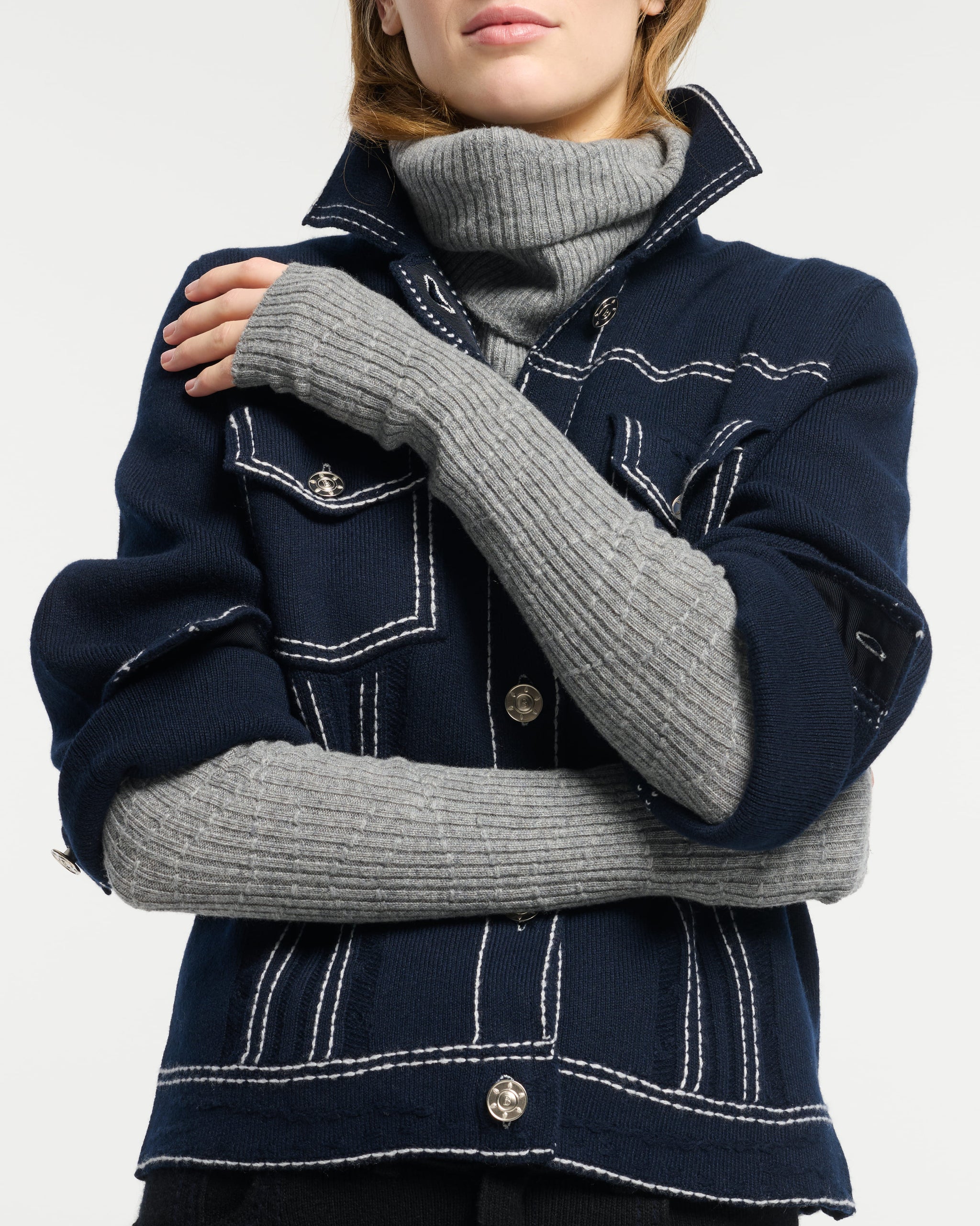 Long cashmere fingerless gloves | Barrie - Barrie