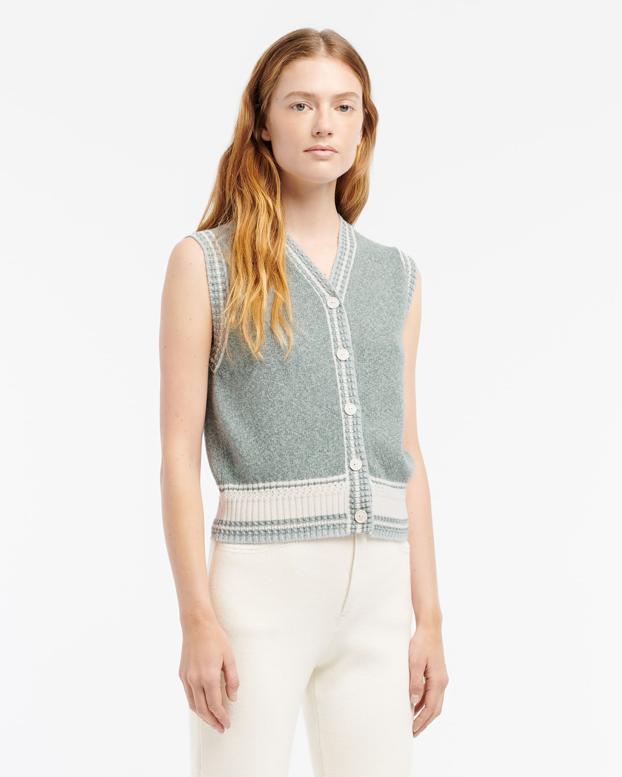 캐시미어 슬리브리스 시네 가디건 | Barrie - Barrie