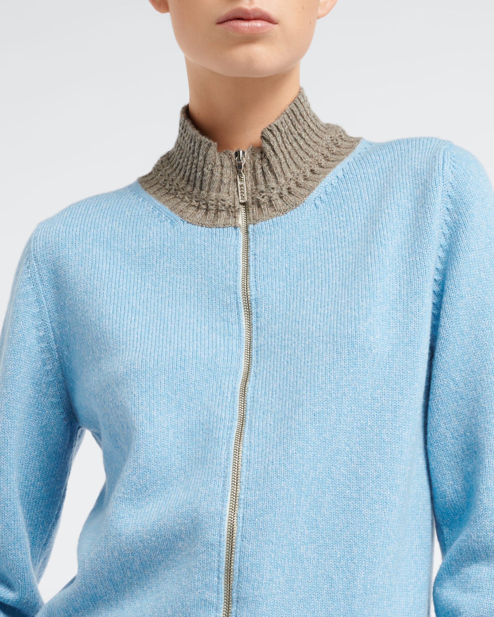 Cardigan zippé en cachemire chiné | Barrie - Barrie