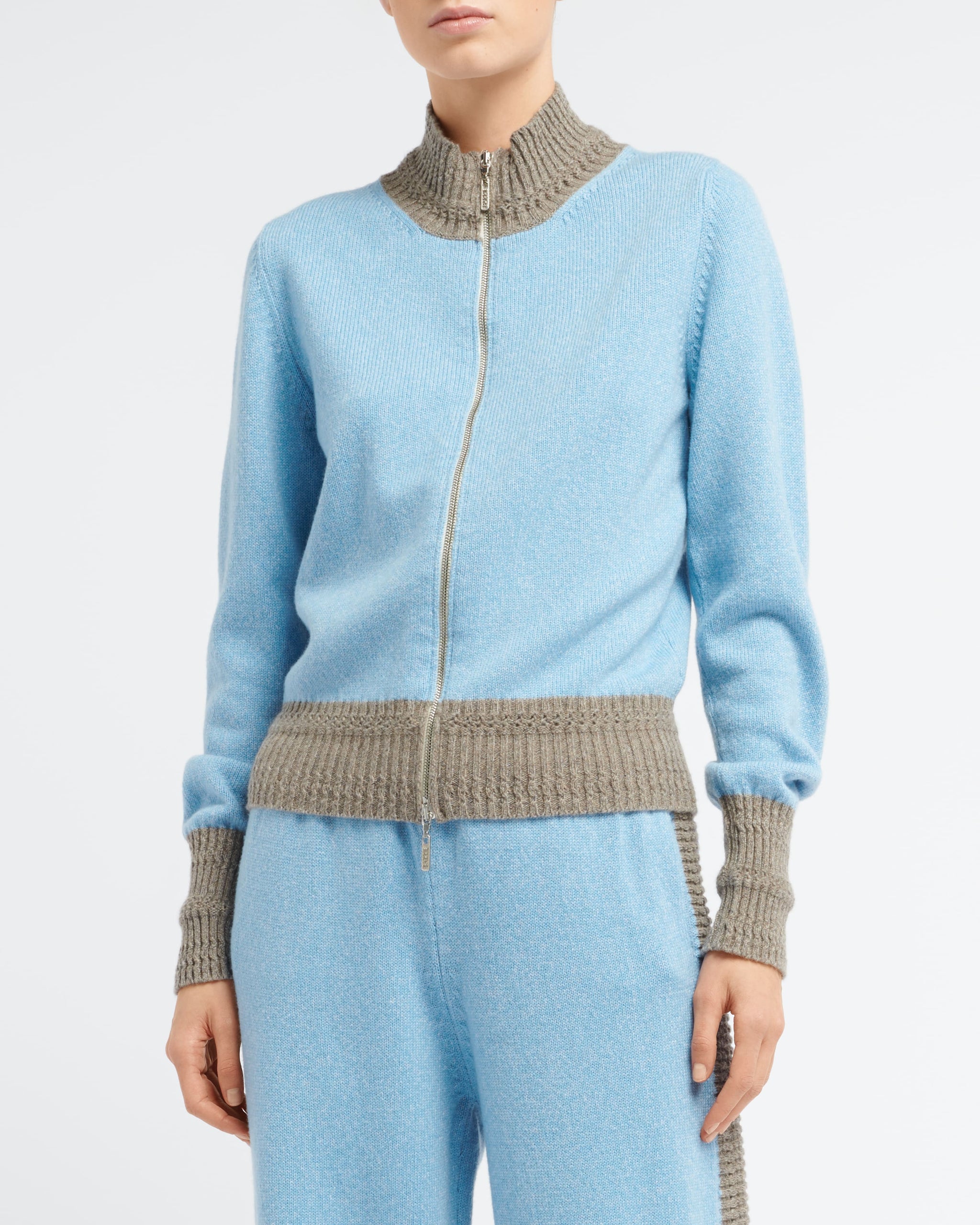 Cardigan zippé en cachemire chiné | Barrie - Barrie