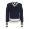 barrie Pull chiné col V en cachemire