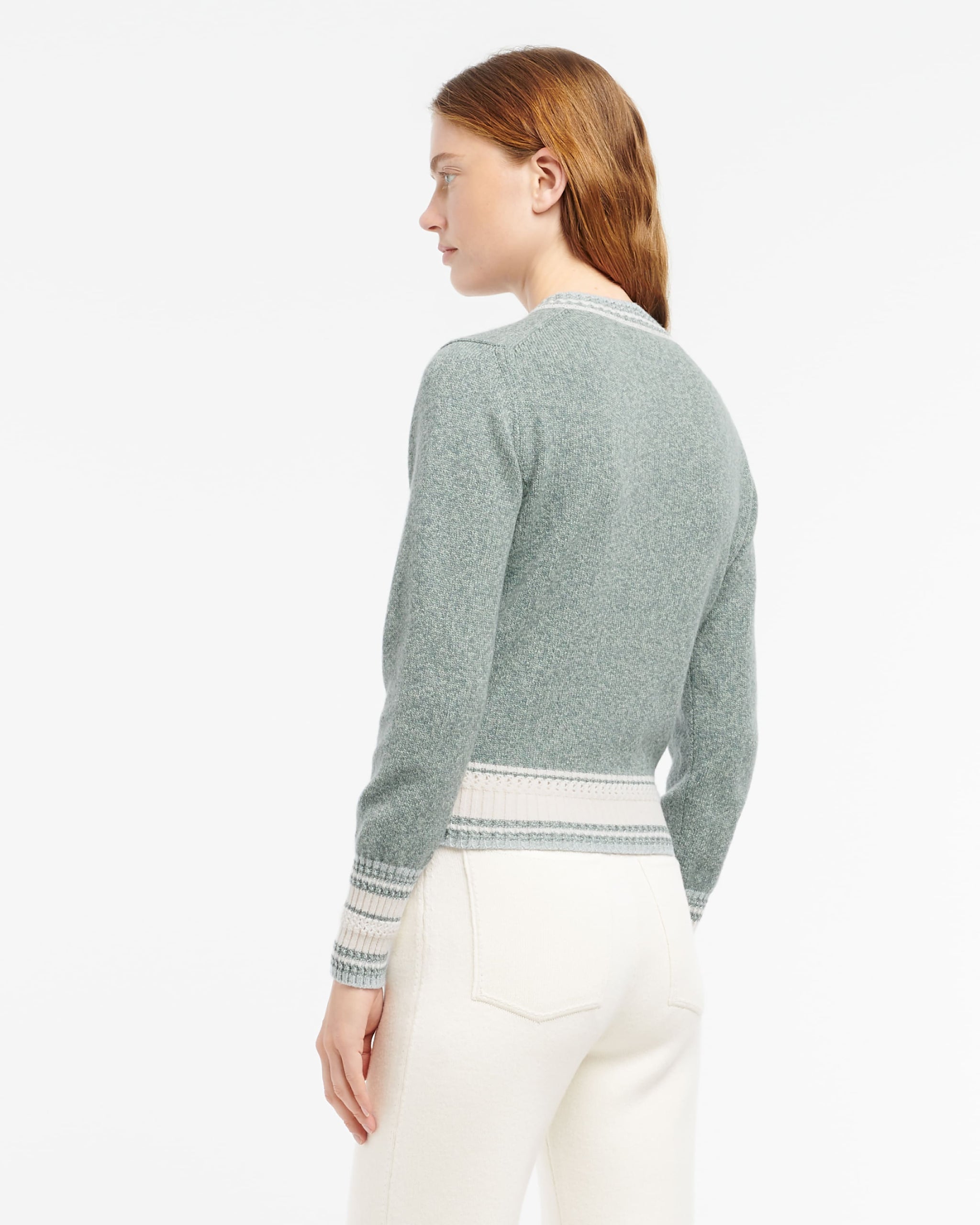 Pull chiné col V en cachemire | Barrie - Barrie