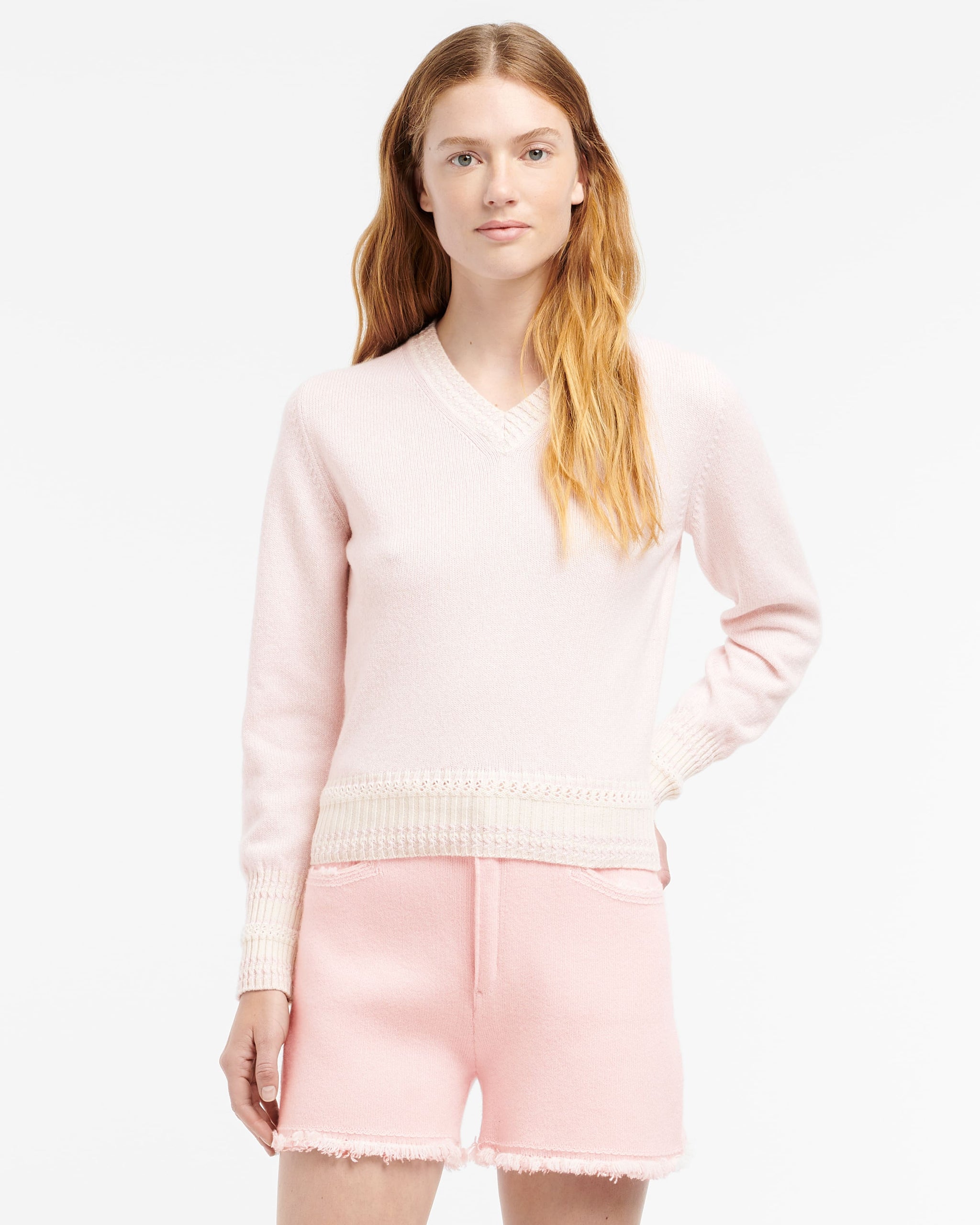 캐시미어 브이넥 시네 니트웨어 | Barrie - Barrie