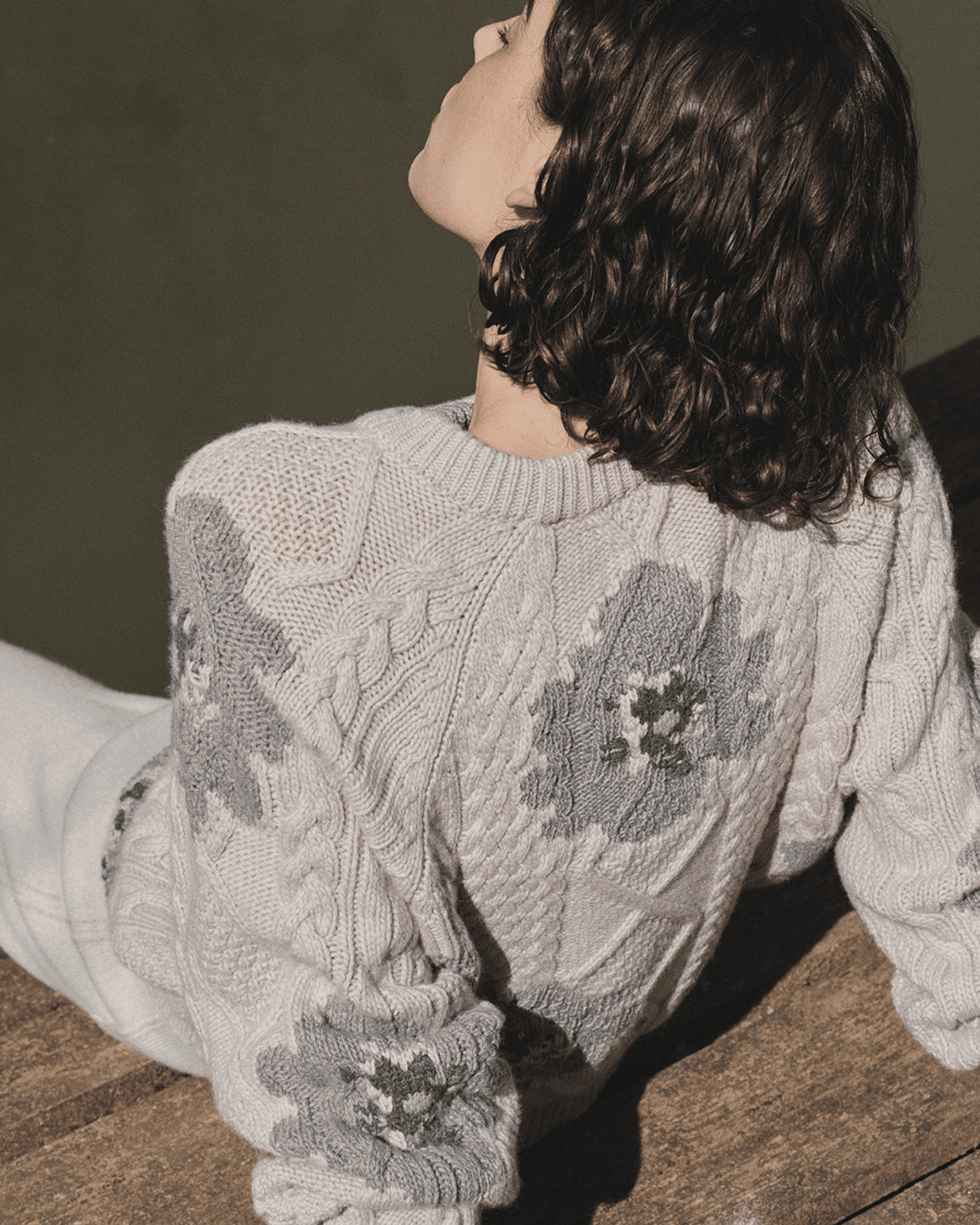 Pull col rond motif fleuri en cachemire | Barrie - Barrie