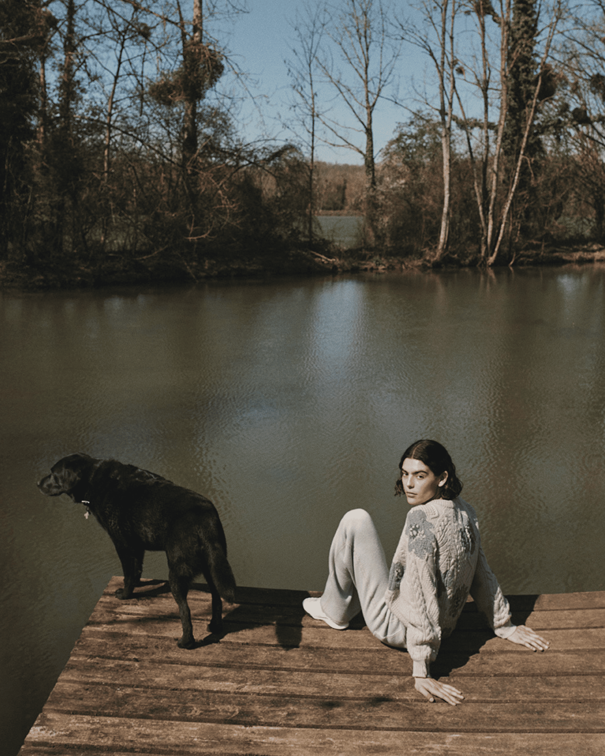 Pull col rond motif fleuri en cachemire | Barrie - Barrie