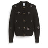 barrie Cardigan épais en cachemire à broderies et boutons dorés