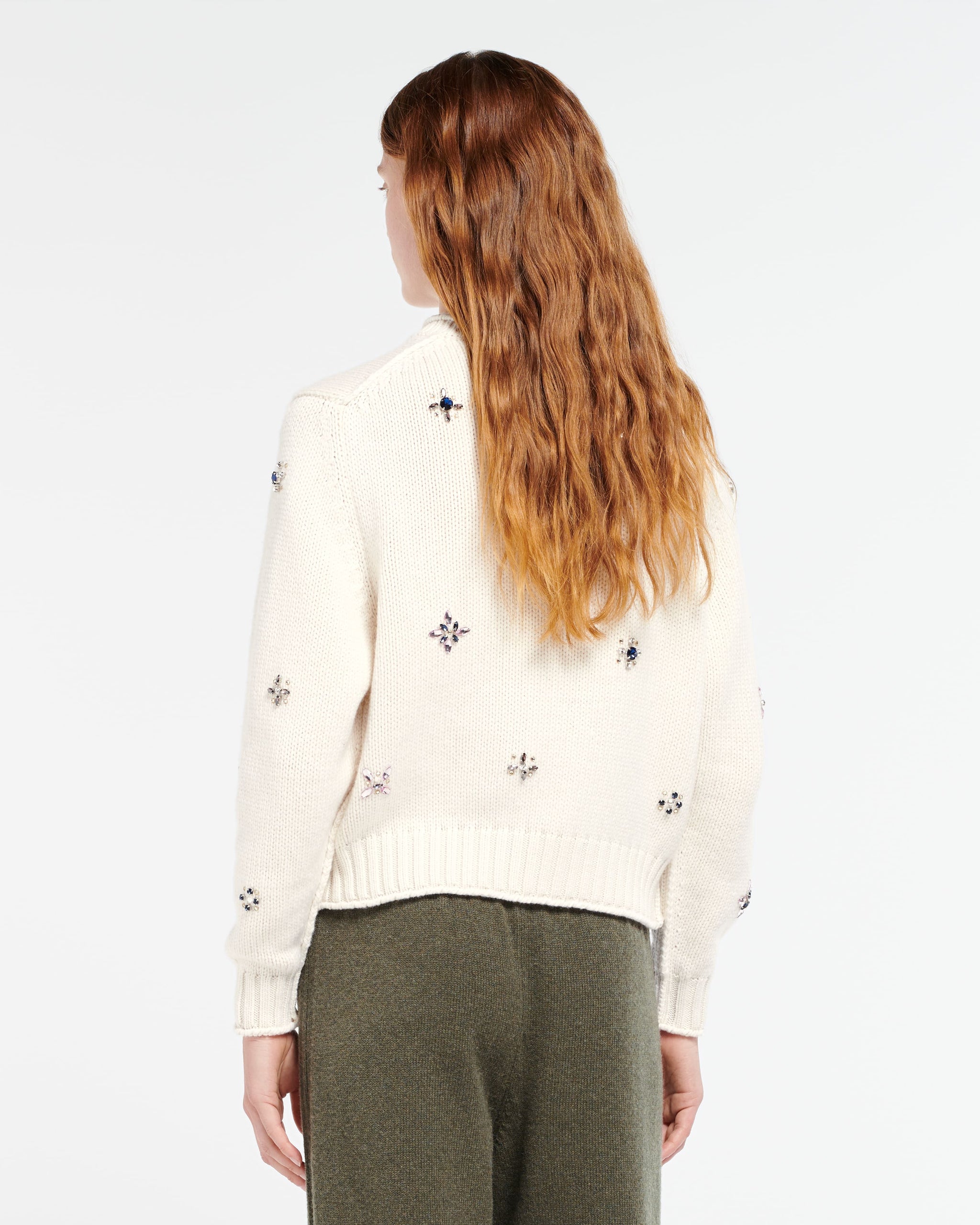 Cardigan épais en cachemire à broderies et boutons dorés | Barrie - Barrie