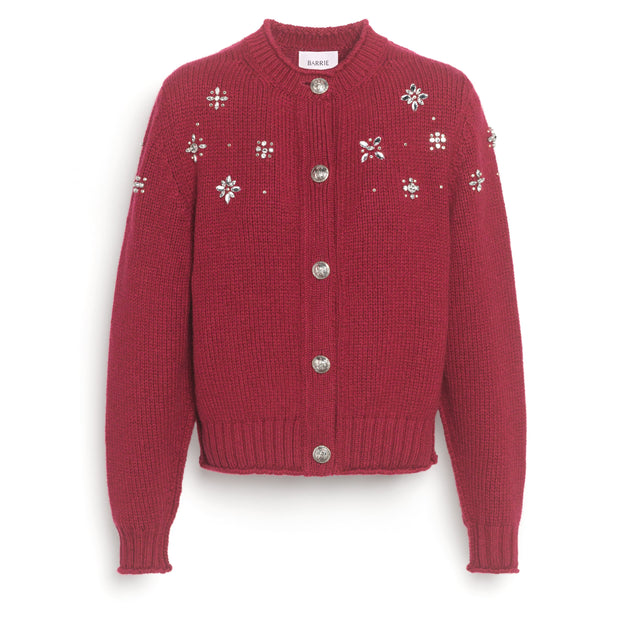 Chunky cashmere cardigan with jewel detail | Barrie - Barrie