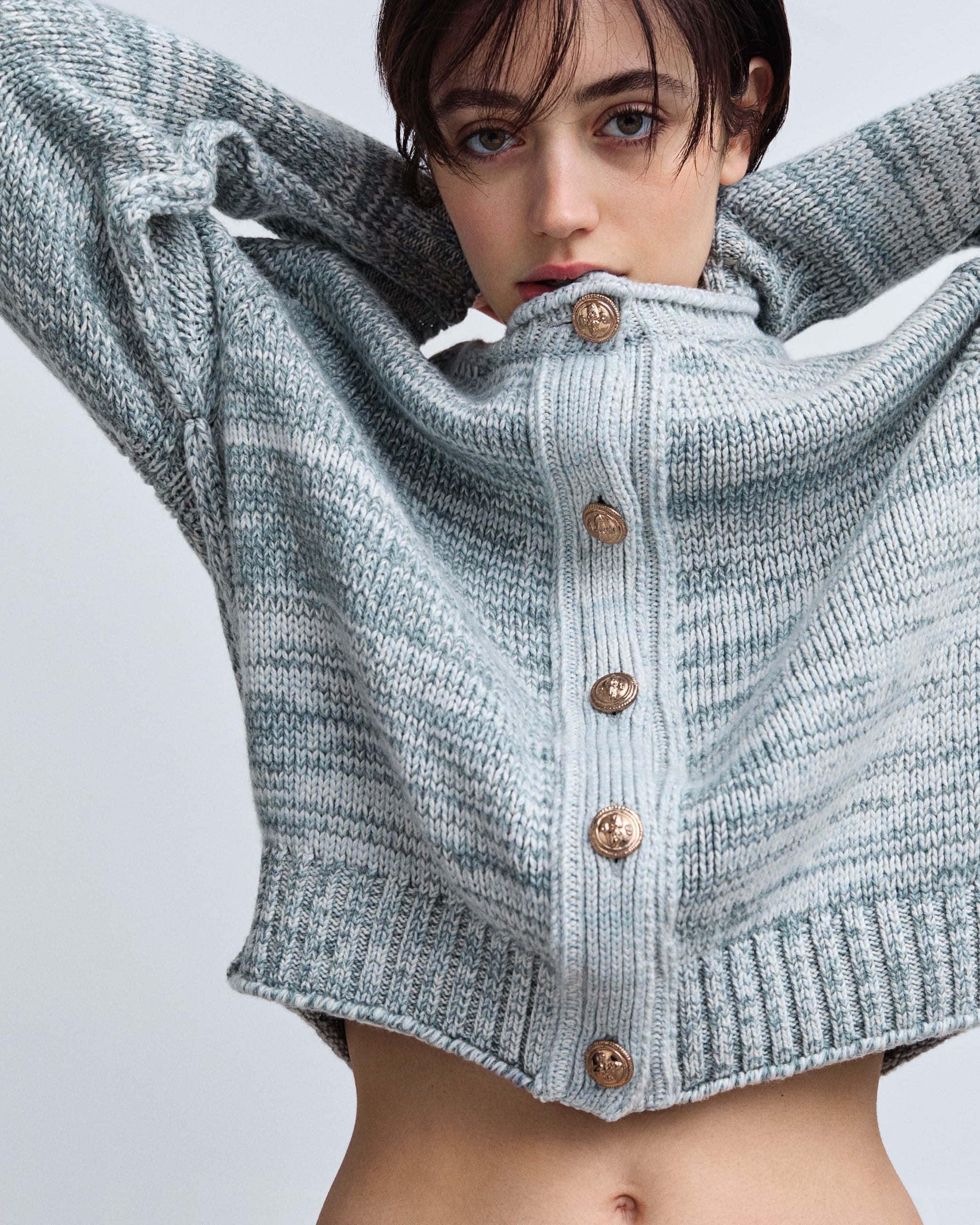 Cardigan épais en cachemire à boutons dorés | Barrie - Barrie