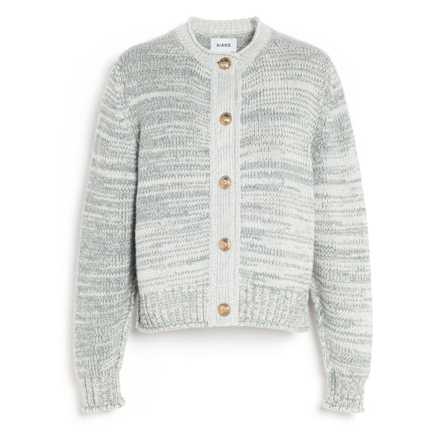 Chunky cashmere cardigan with gold buttons | Barrie - Barrie