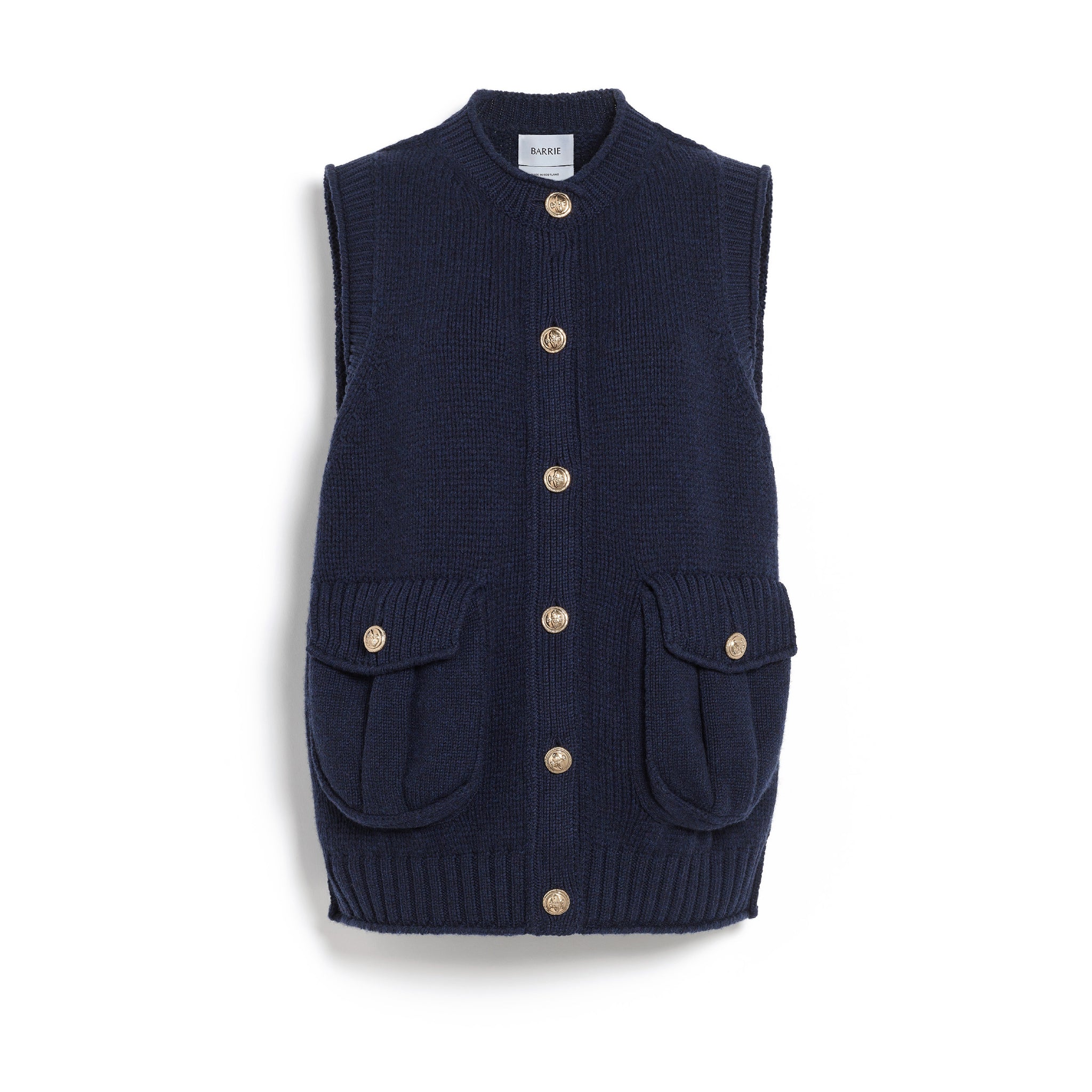 Chunky sleeveless cardigan with gold buttons - Barrie