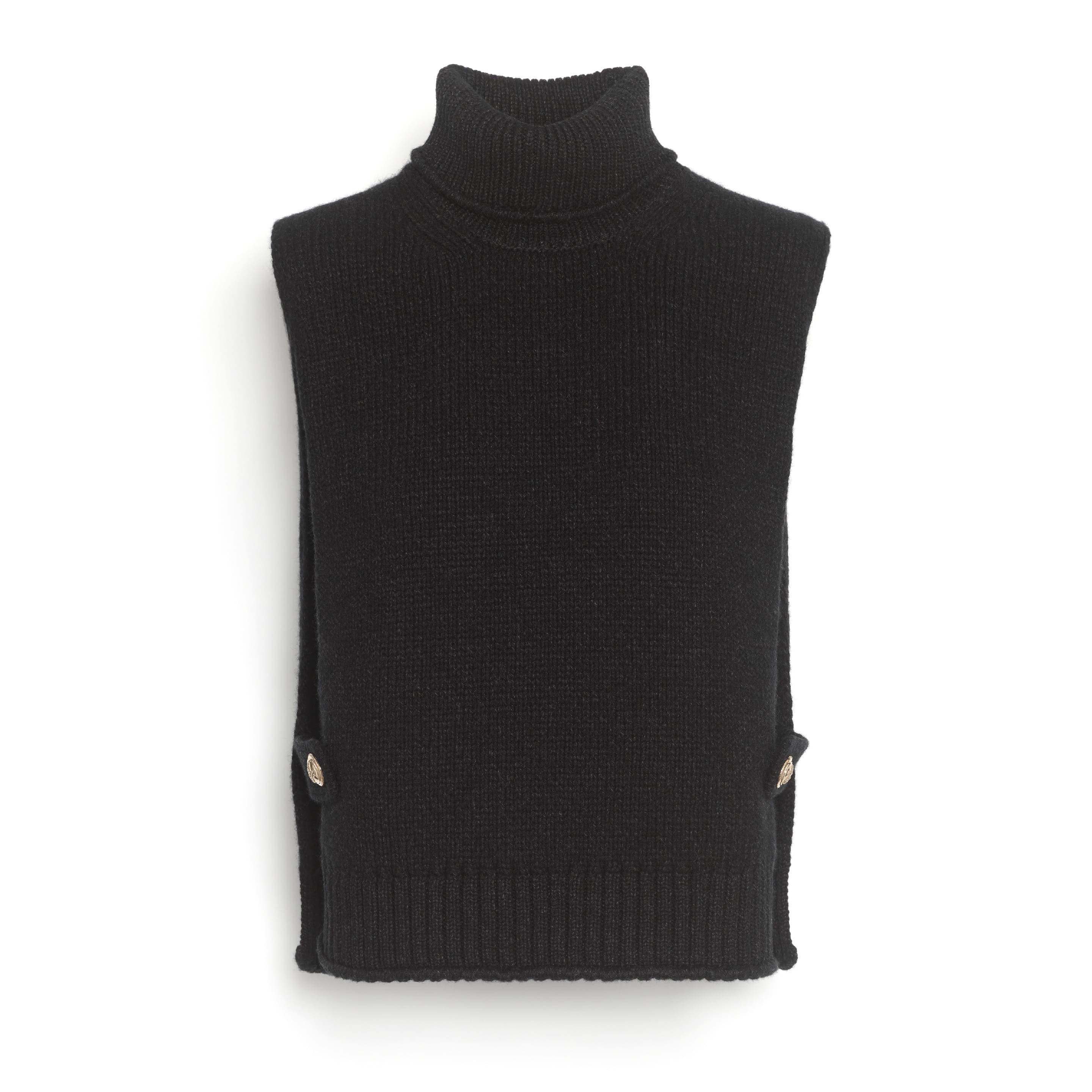 Cashmere plastron with gold buttons 