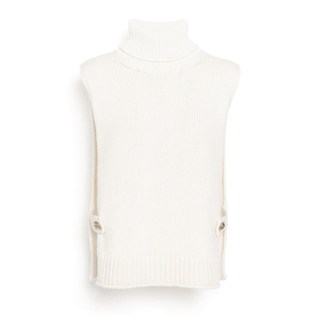 Cashmere plastron with gold buttons  | Barrie - Barrie