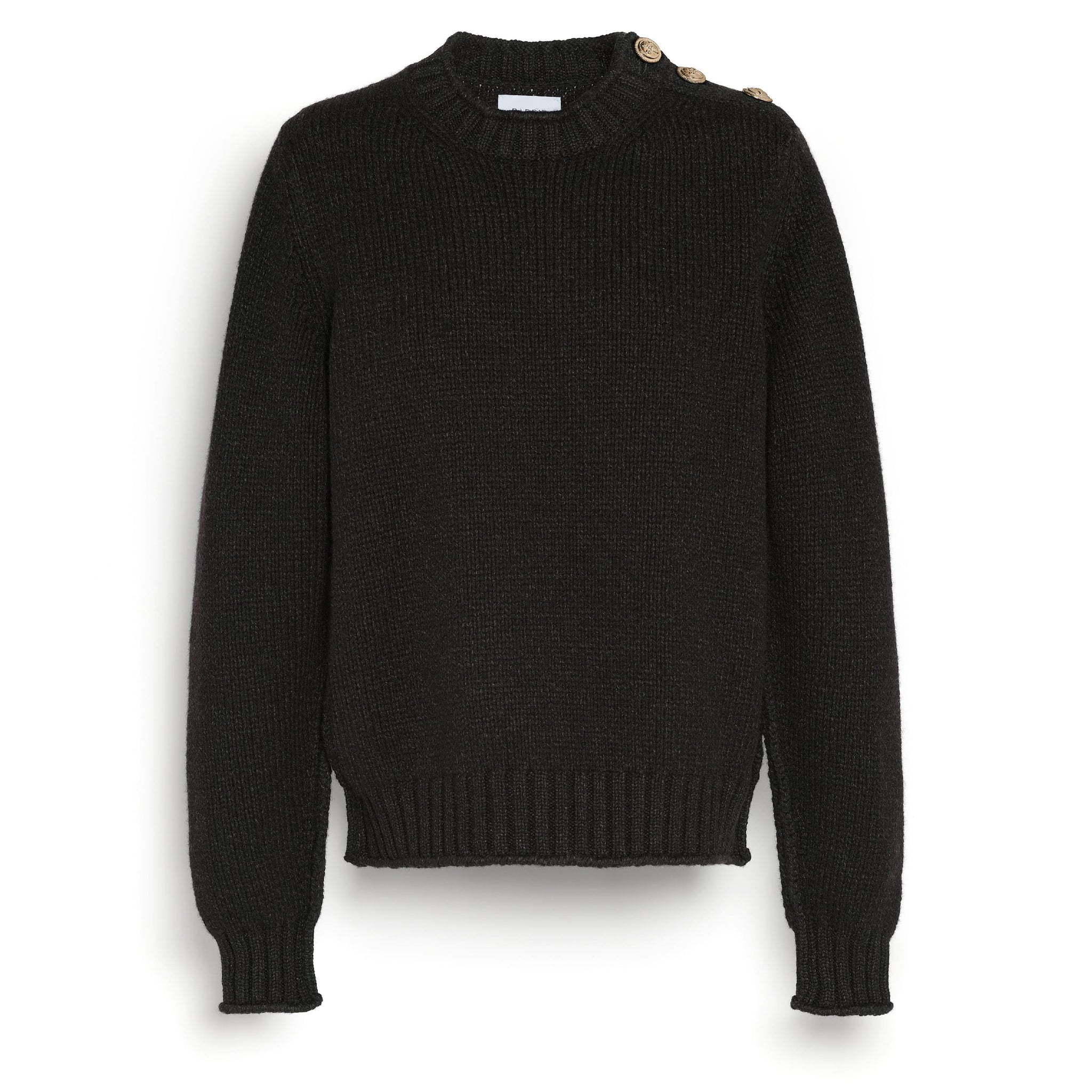 Jumper in chunky cashmere with gold buttons | Barrie - Barrie