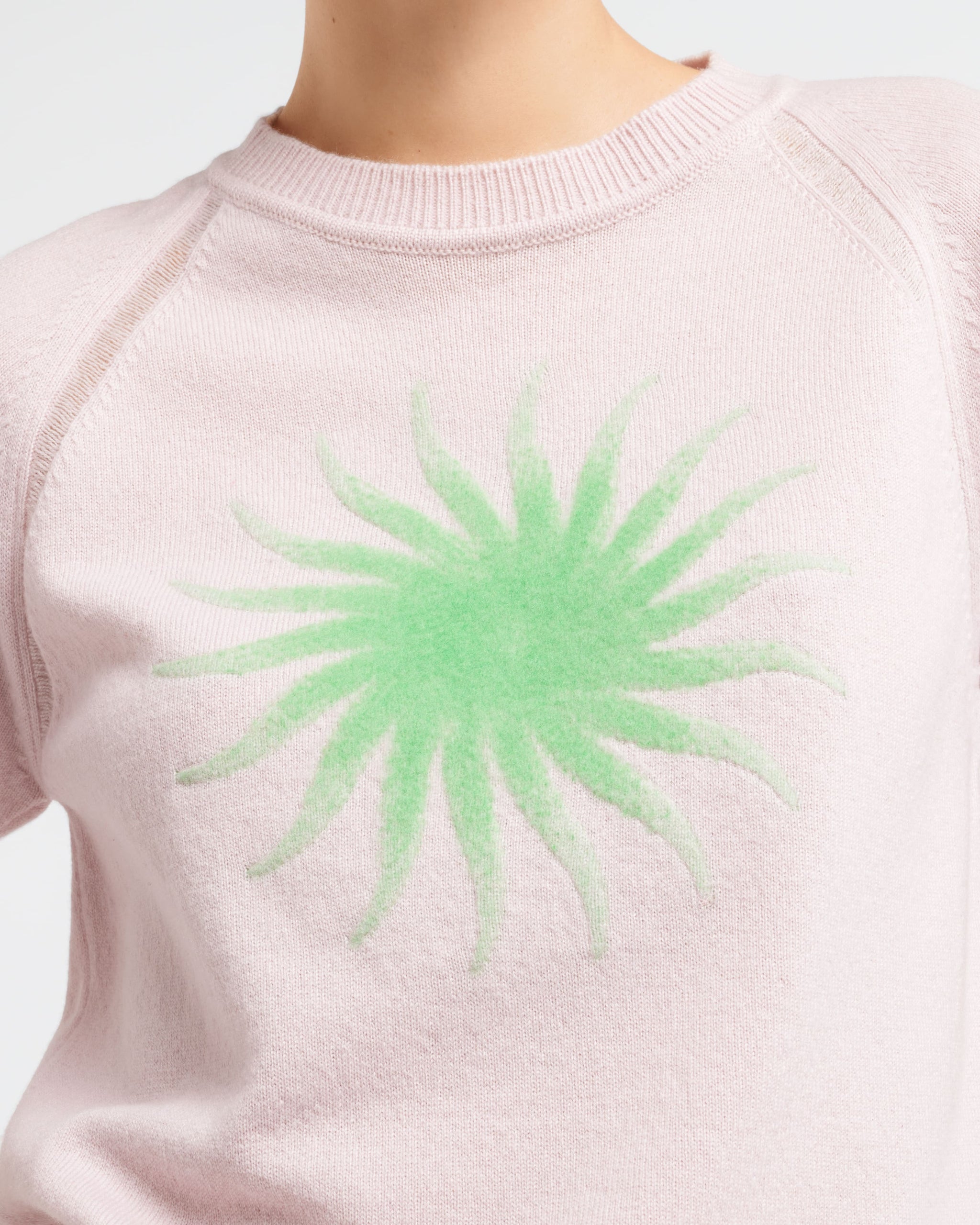 Haut à manches courtes en cachemire à motif soleil | Barrie - Barrie