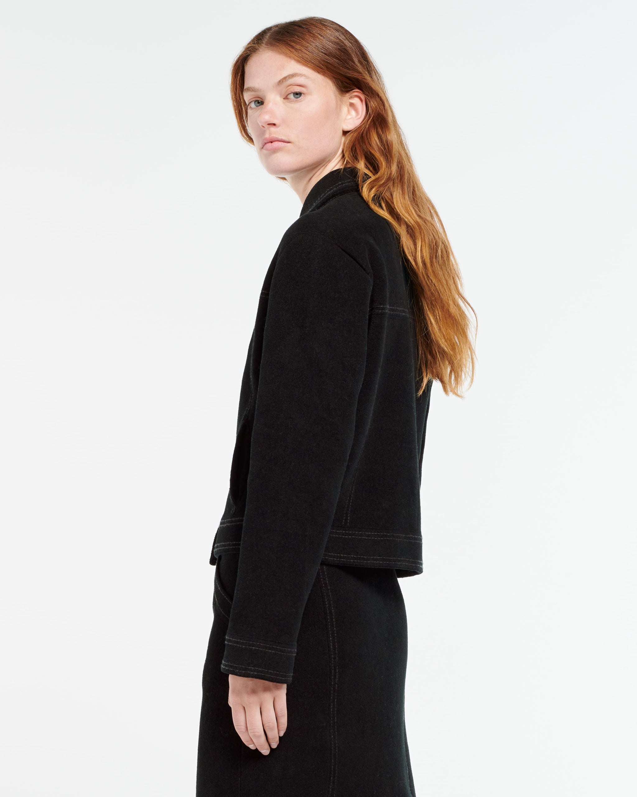 Suede-effect jacket in cashmere and cotton | Barrie - Barrie