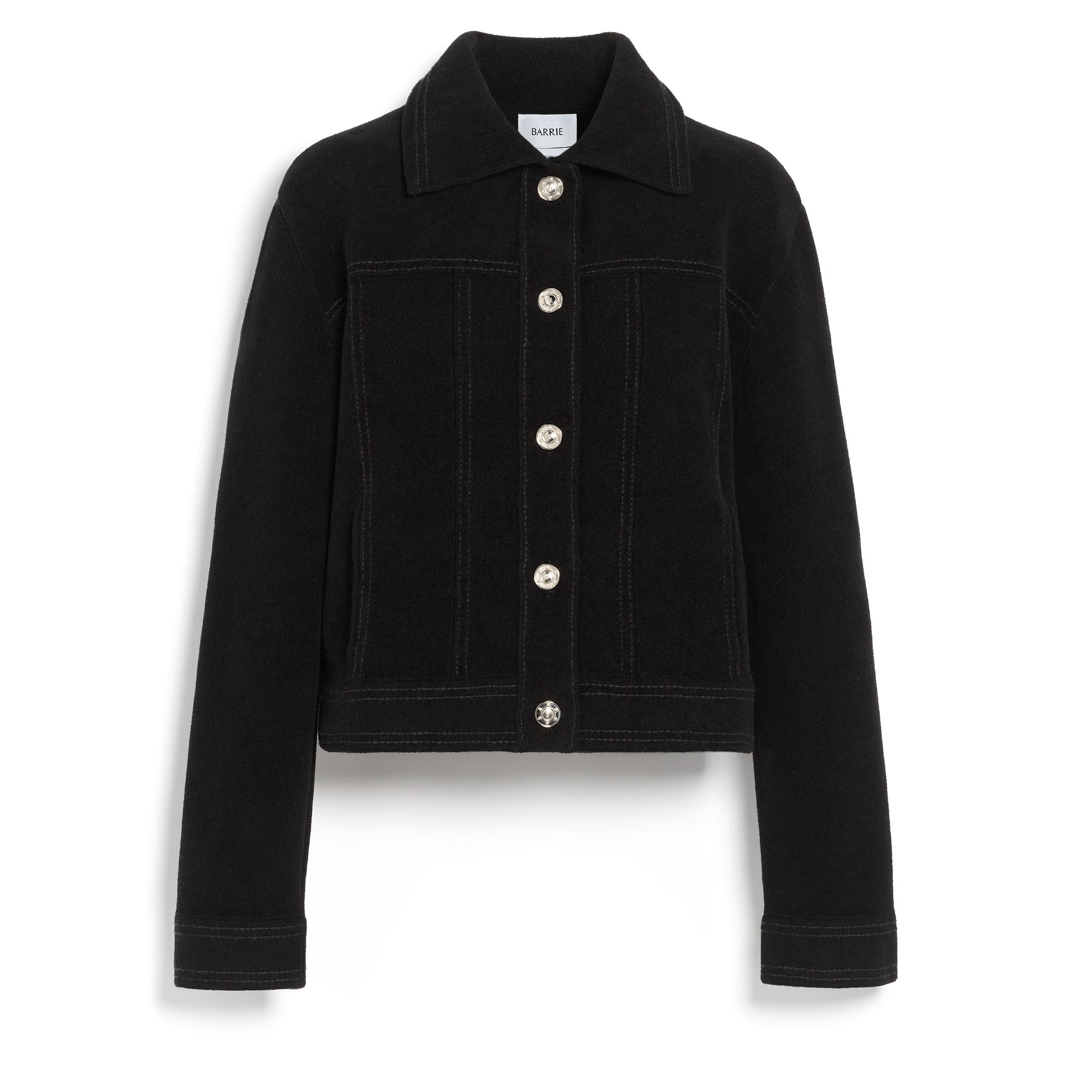 Suede-effect jacket in cashmere and cotton | Barrie - Barrie