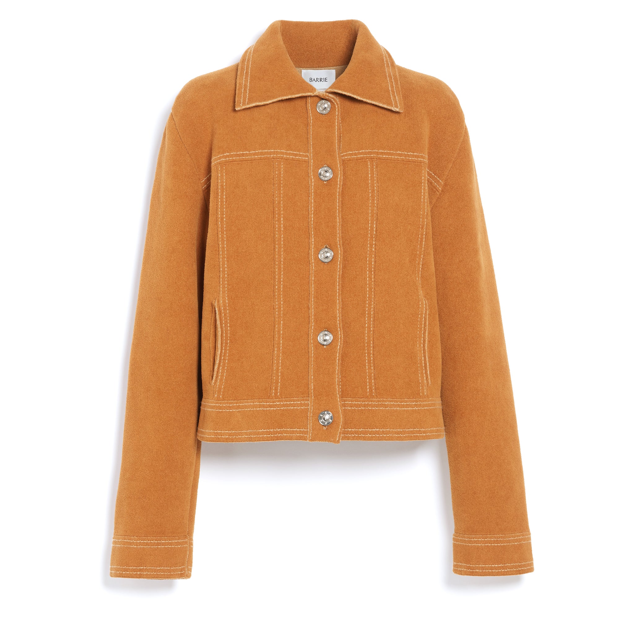 Suede-effect jacket in cashmere and cotton | Barrie - Barrie