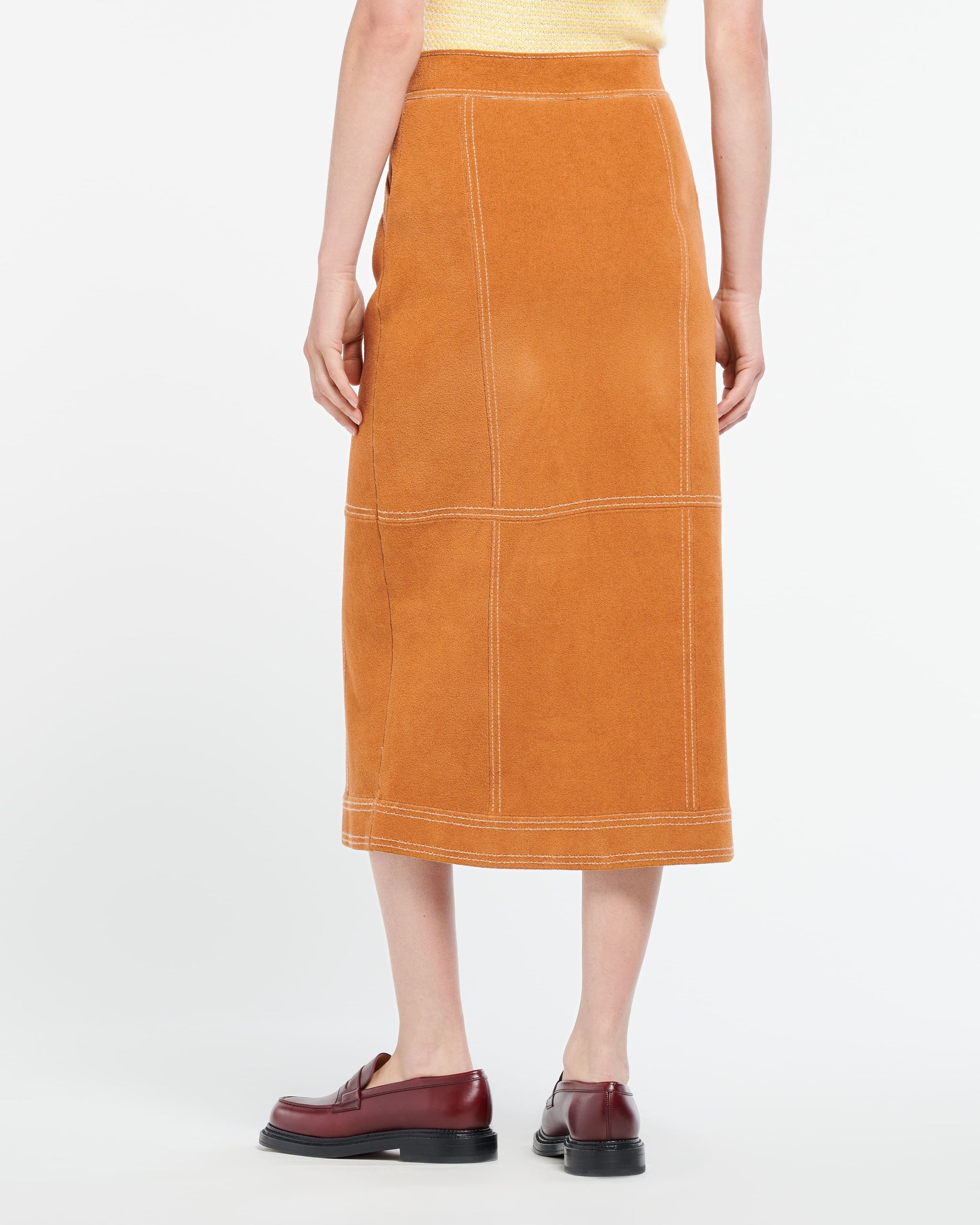 캐시미어와 면 스웨이드 효과 맥시 스커트 | Barrie - Barrie