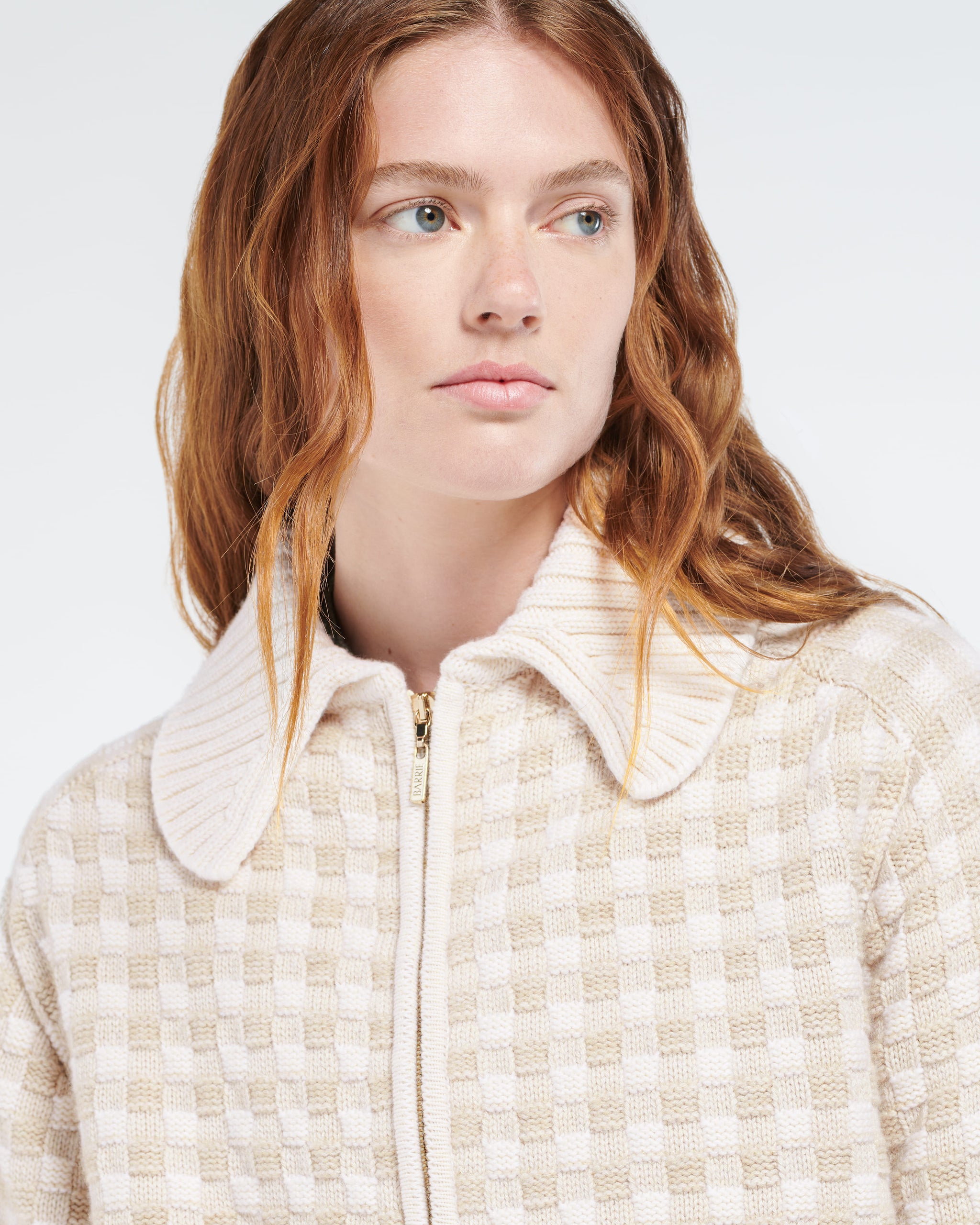 Veste en cachemire à motif vichy | Barrie - Barrie