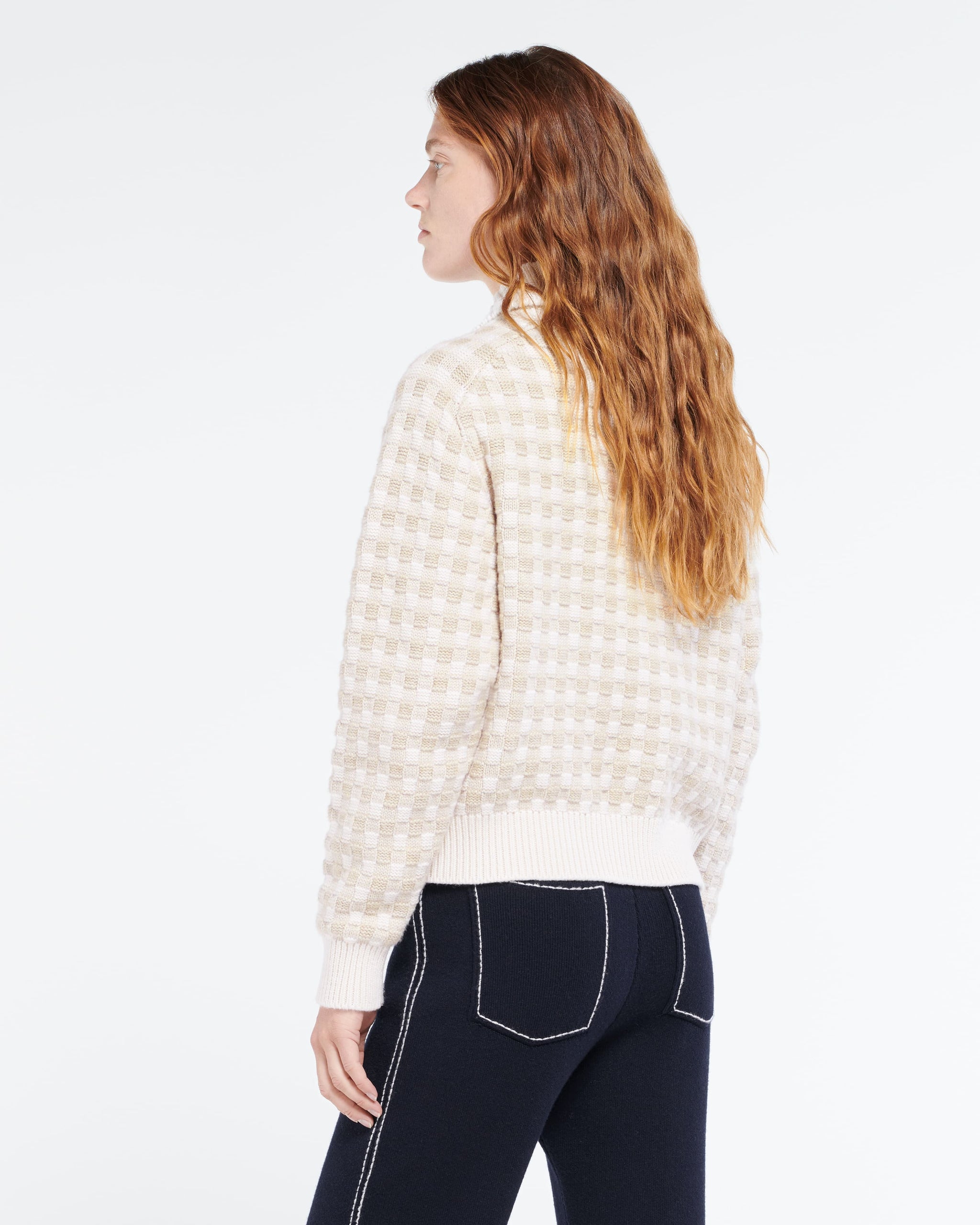 Veste en cachemire à motif vichy | Barrie - Barrie