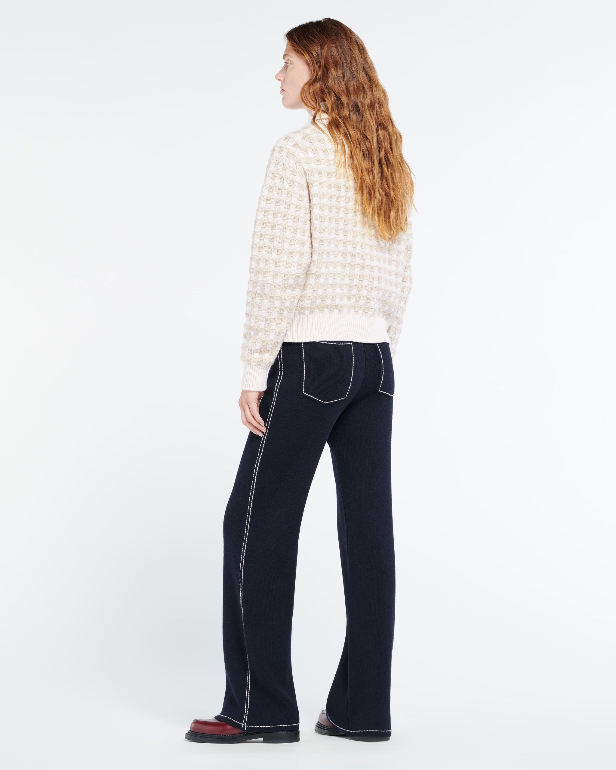 Veste en cachemire à motif vichy | Barrie - Barrie